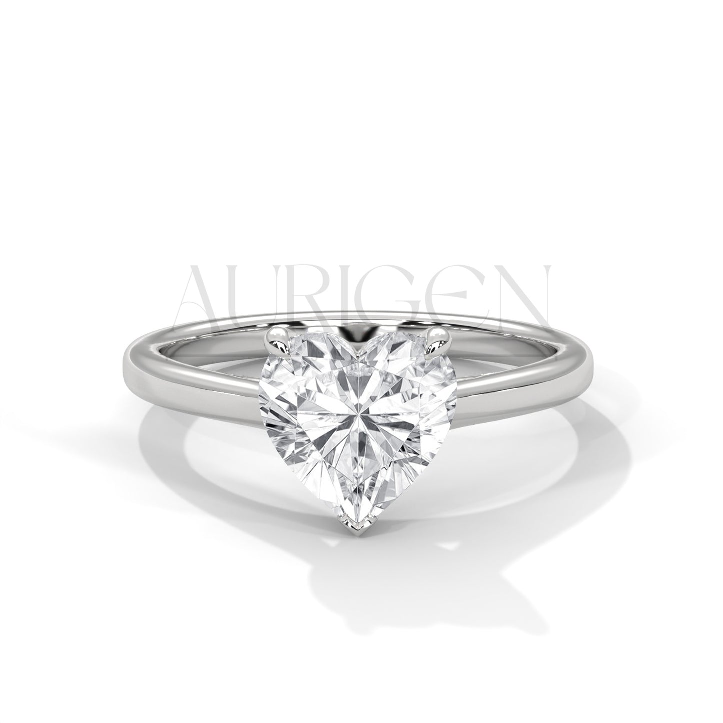 2 Ct Romantic Heart Shaped Diamond Solitaire Ring in 14K Solid Gold