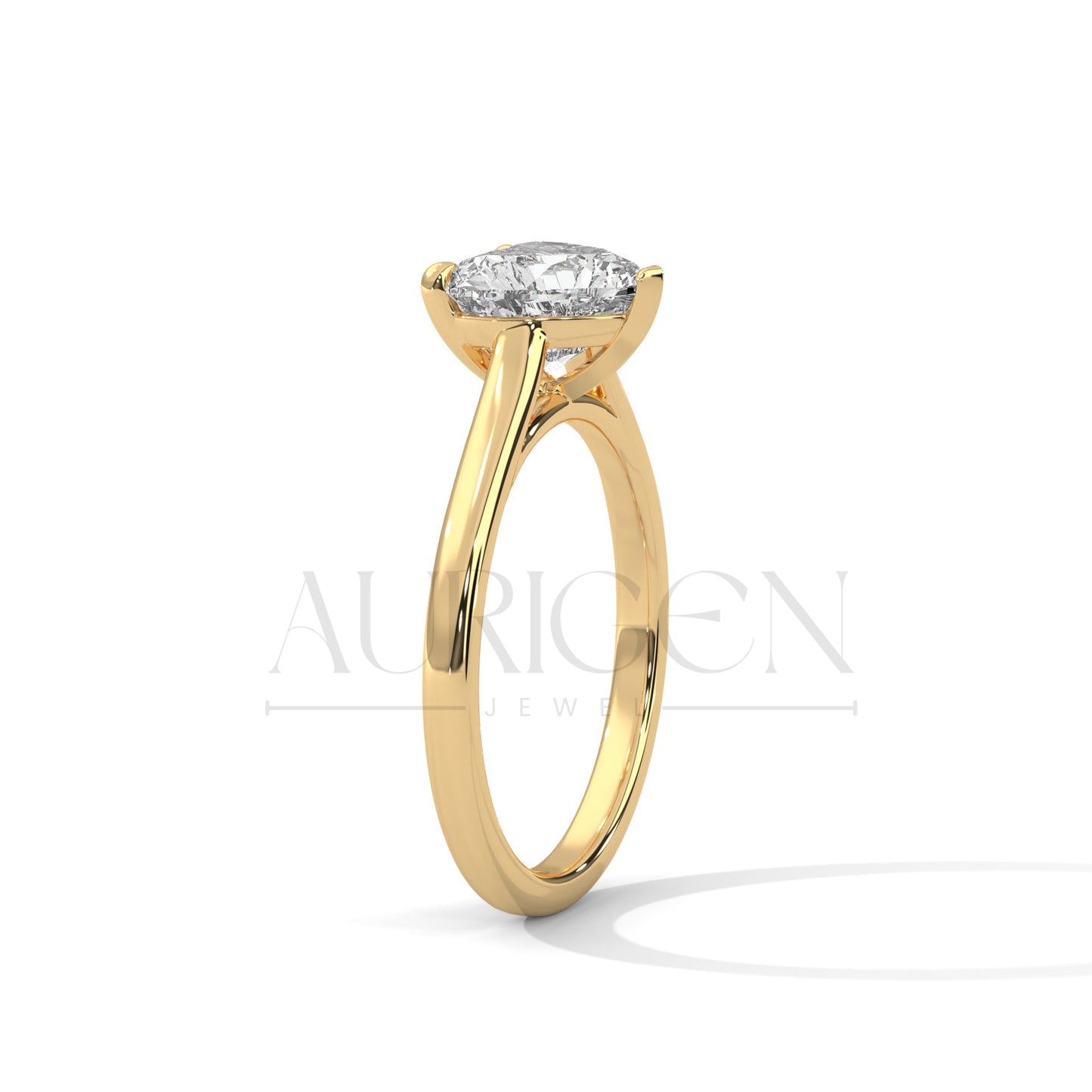 2 Ct Romantic Heart Shaped Diamond Solitaire Ring in 14K Solid Gold