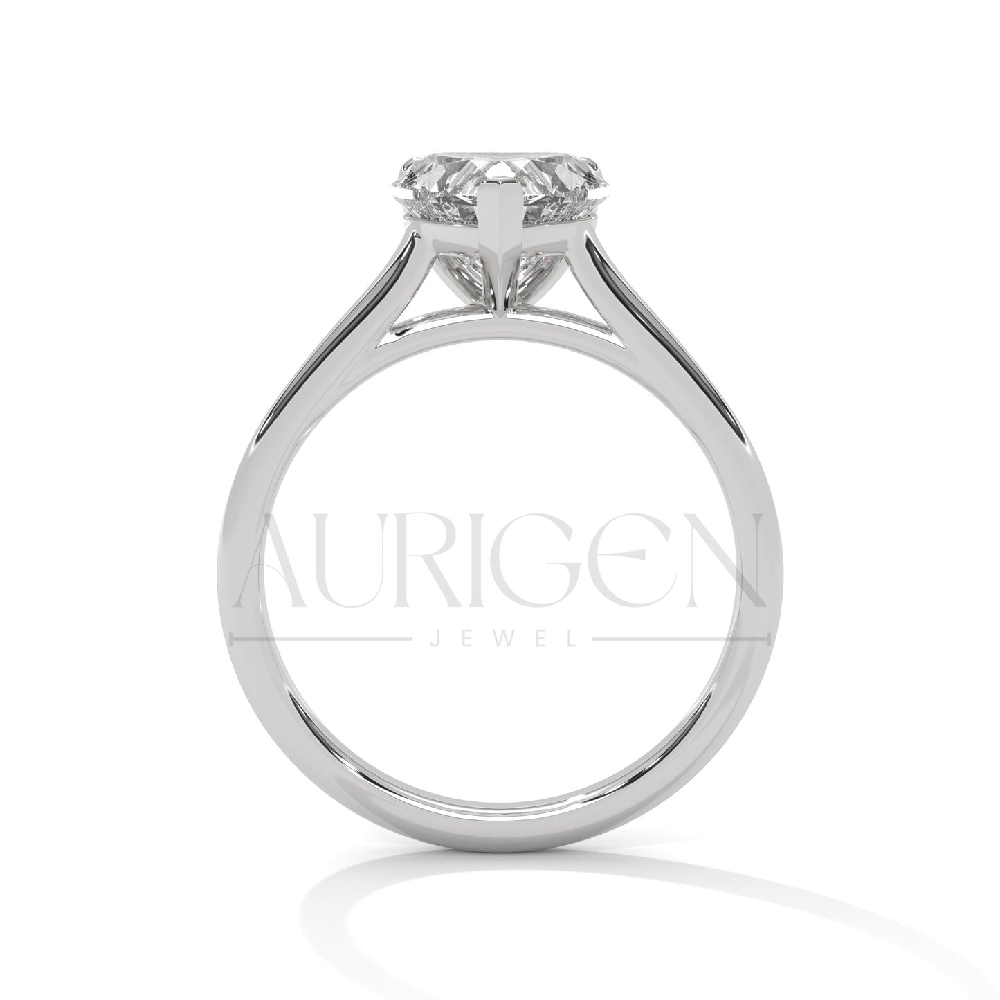 2 Ct Romantic Heart Shaped Diamond Solitaire Ring in 14K Solid Gold