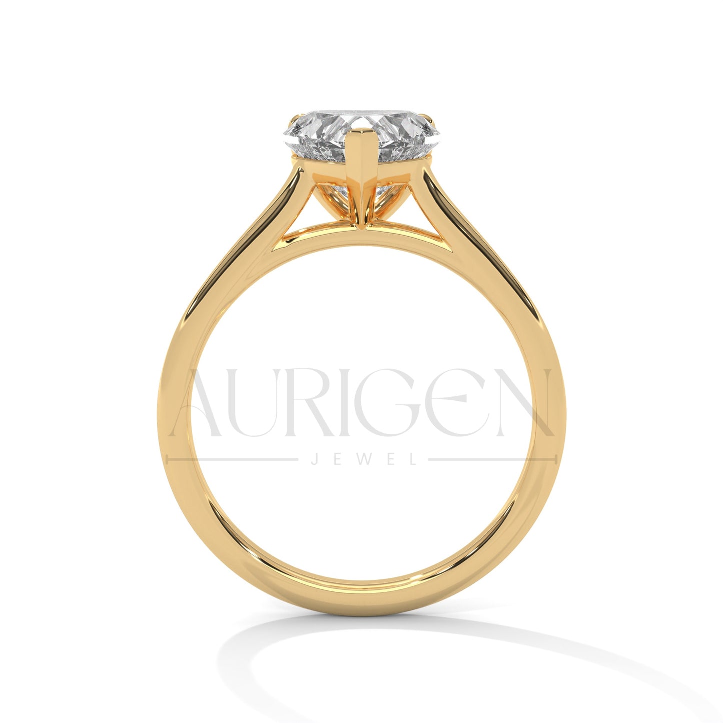 2 Ct Romantic Heart Shaped Diamond Solitaire Ring in 14K Solid Gold