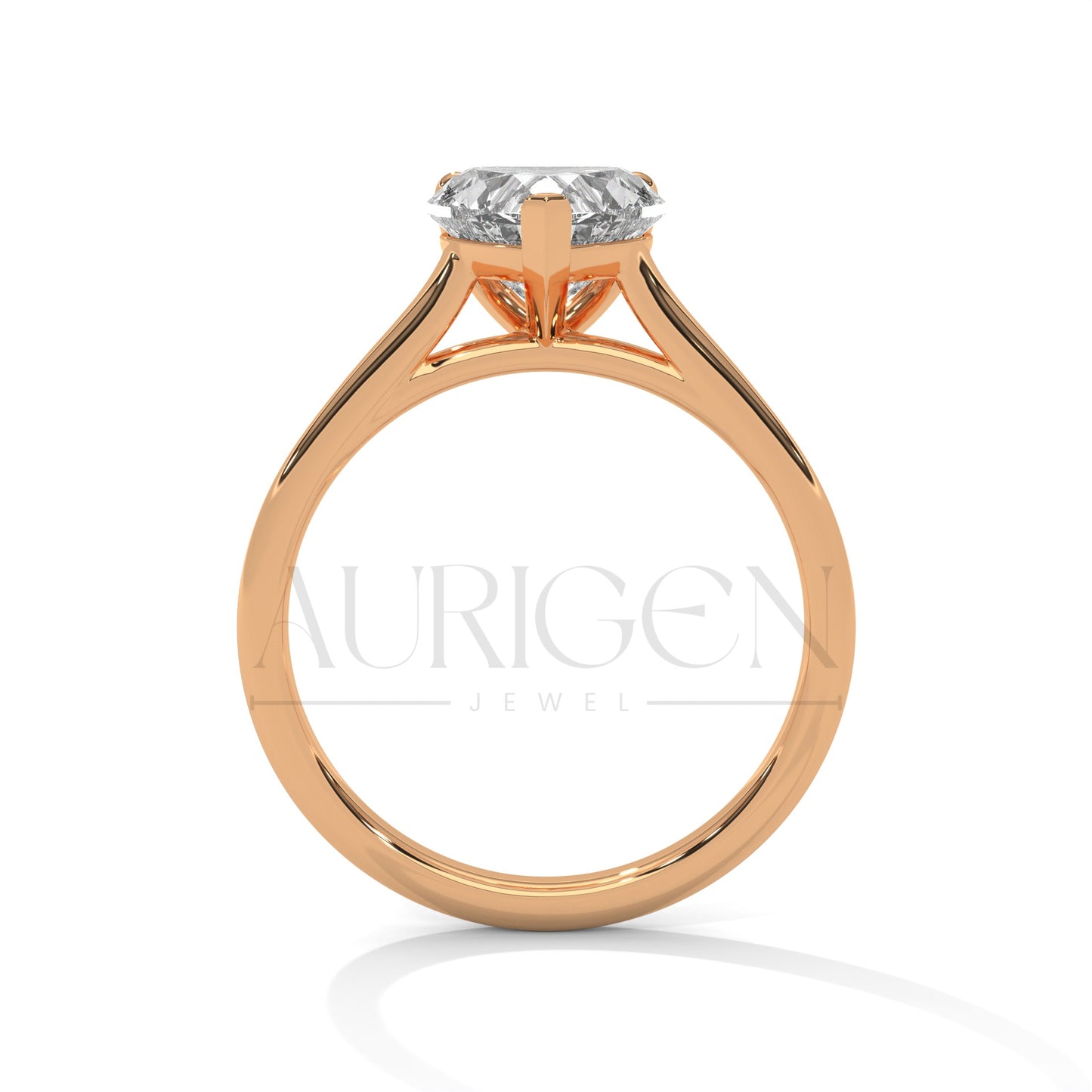 2 Ct Romantic Heart Shaped Diamond Solitaire Ring in 14K Solid Gold
