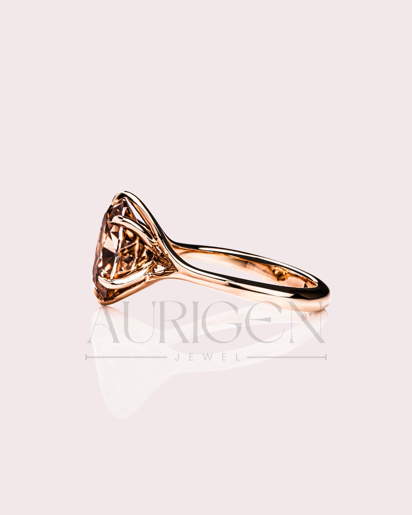Luxurious Oval Cut Moissanite and Lab Grown Diamond Split Shank Ring