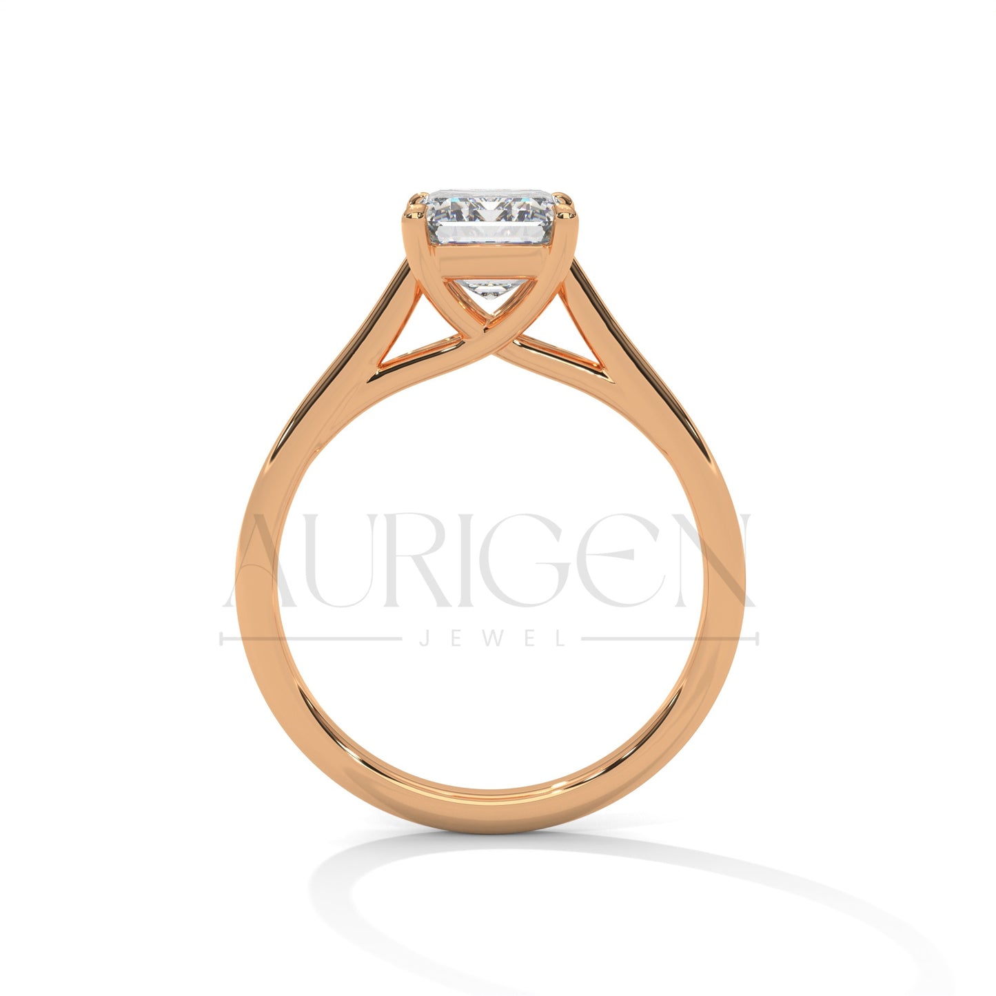 Stunning Radiant Cut Engagement Ring in 14K Solid Gold