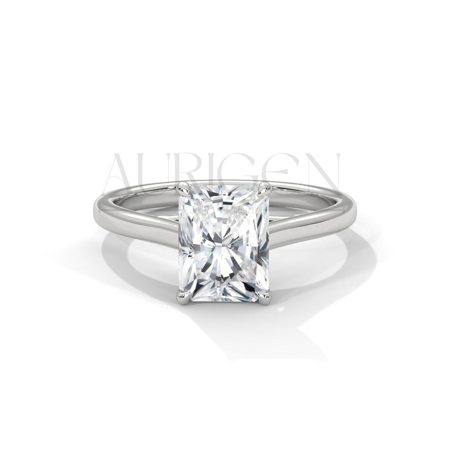 Stunning Radiant Cut Engagement Ring in 14K Solid Gold