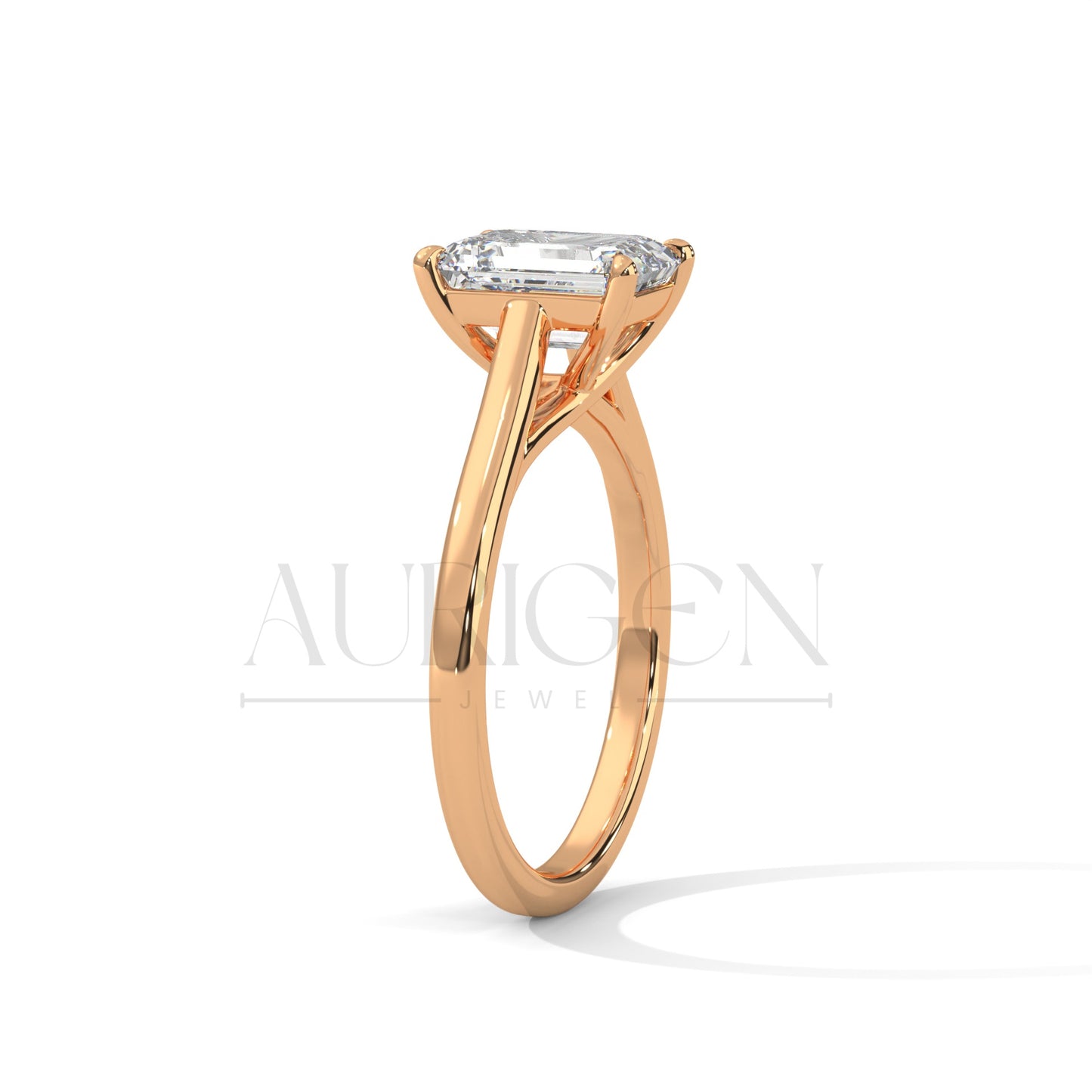 Stunning Radiant Cut Engagement Ring in 14K Solid Gold
