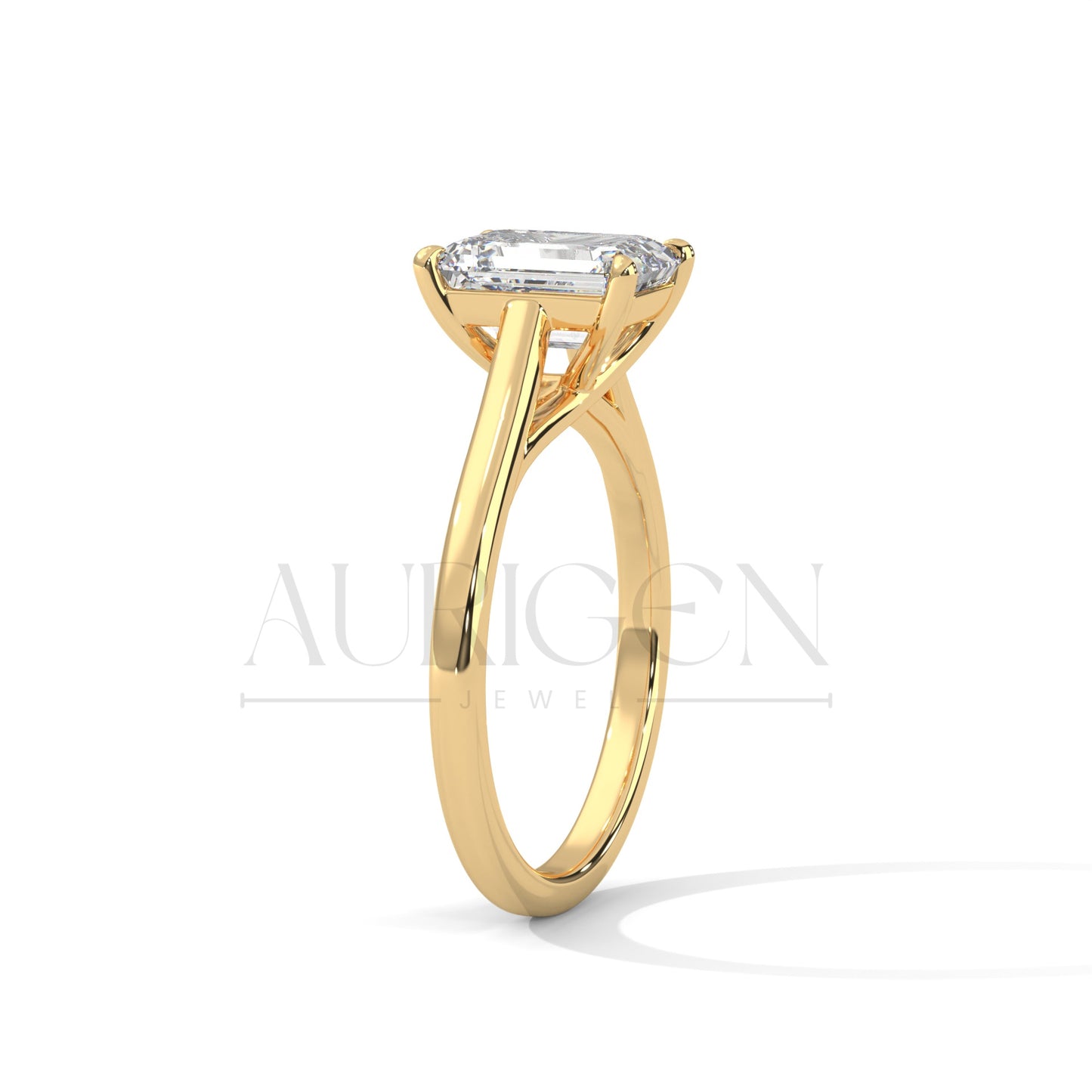 Stunning Radiant Cut Engagement Ring in 14K Solid Gold
