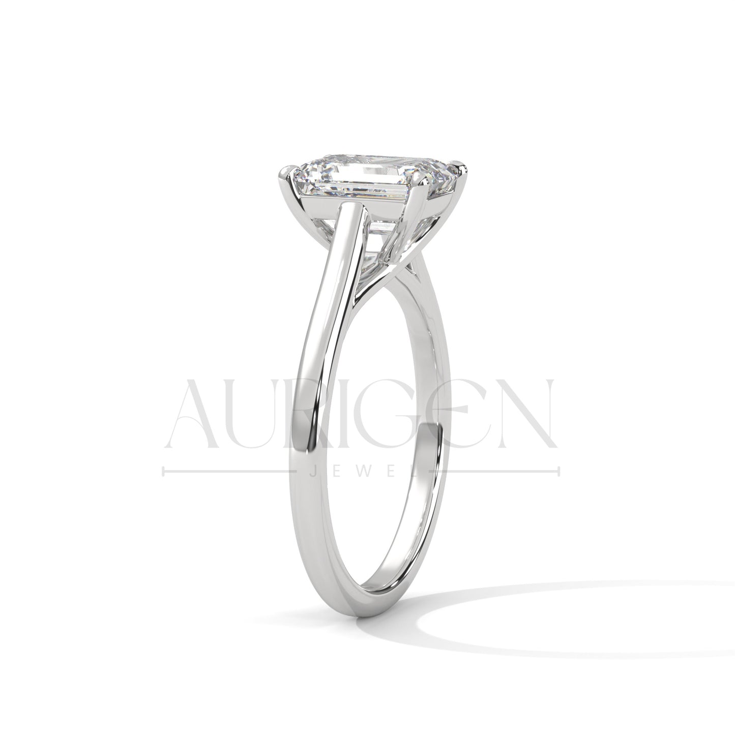 Stunning Radiant Cut Engagement Ring in 14K Solid Gold