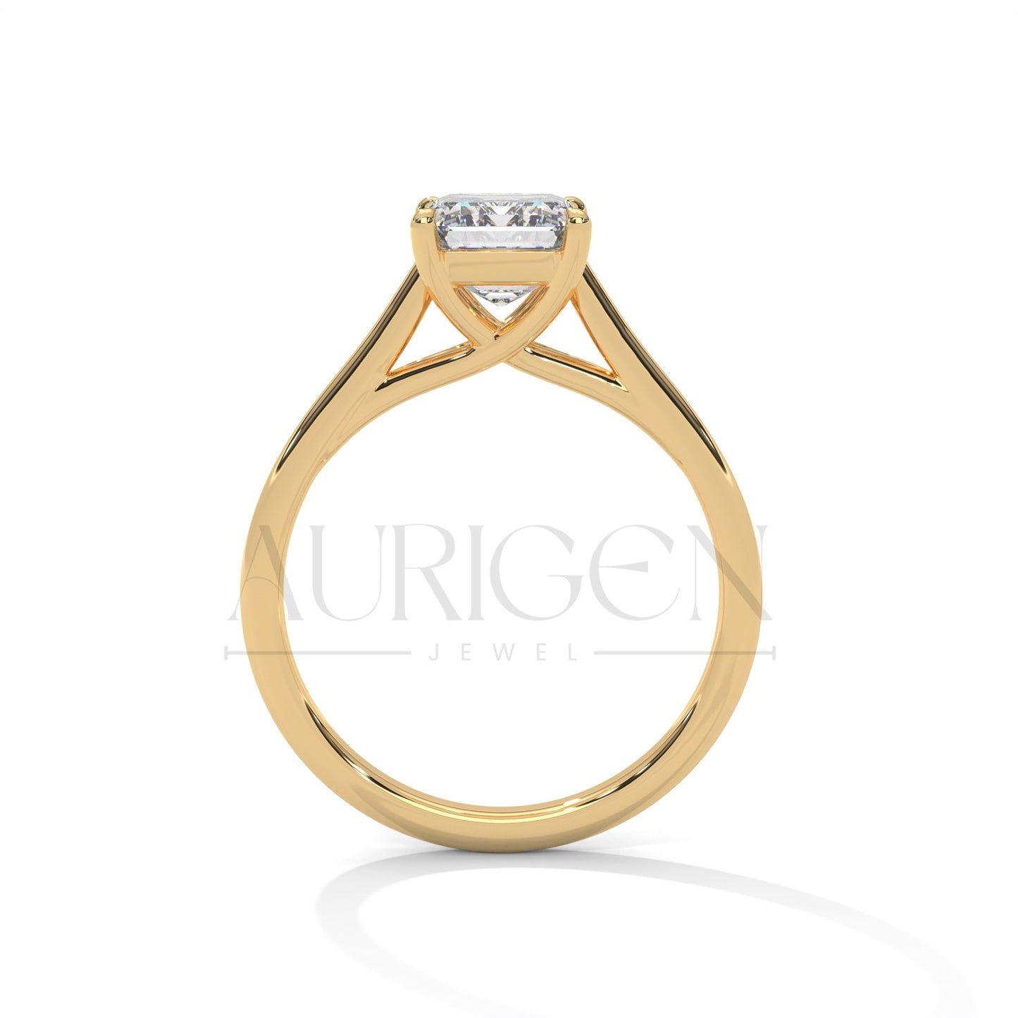 Stunning Radiant Cut Engagement Ring in 14K Solid Gold