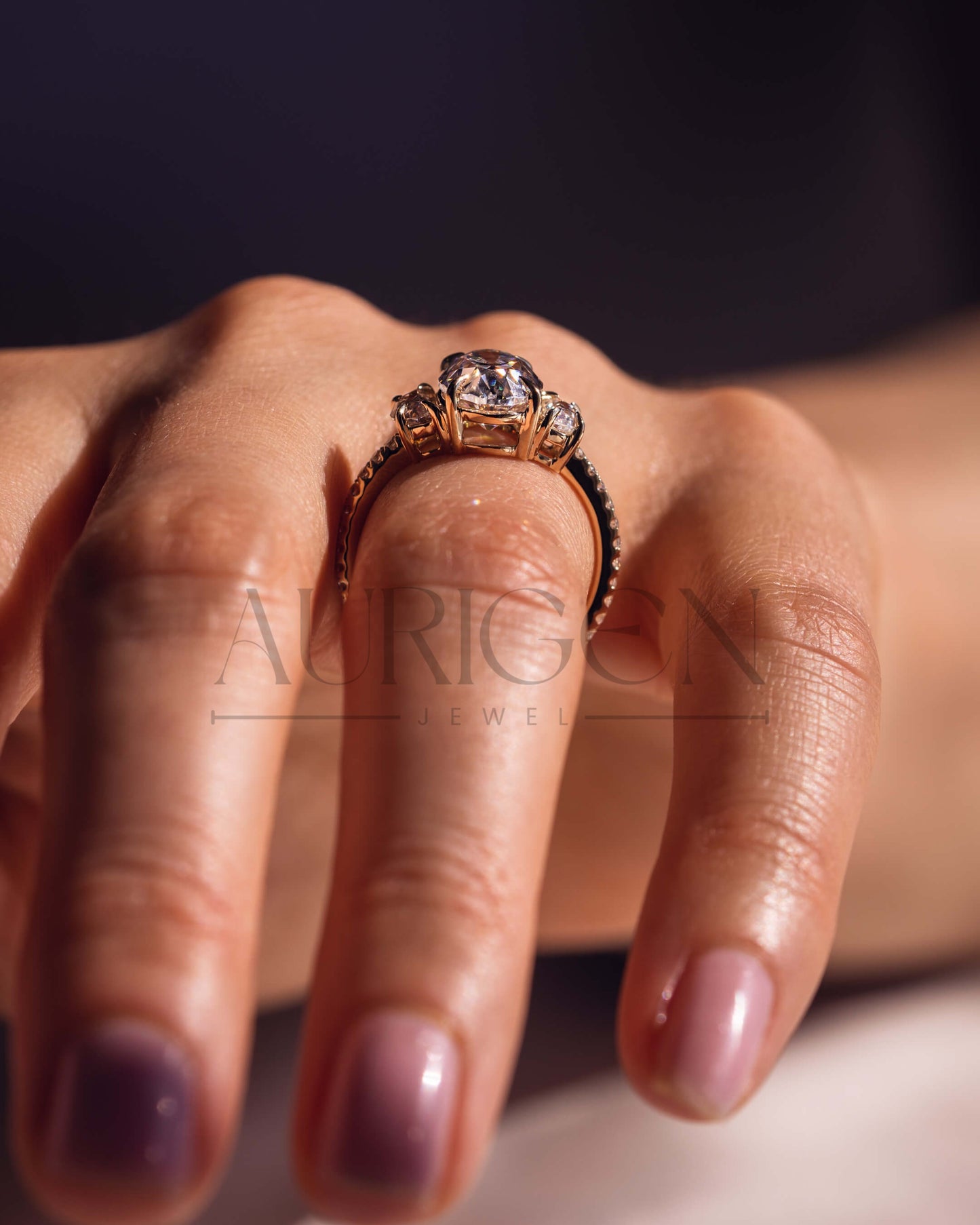 Best 14K Solid Gold Oval Cut Moissanite and Lab Grown Diamond Ring
