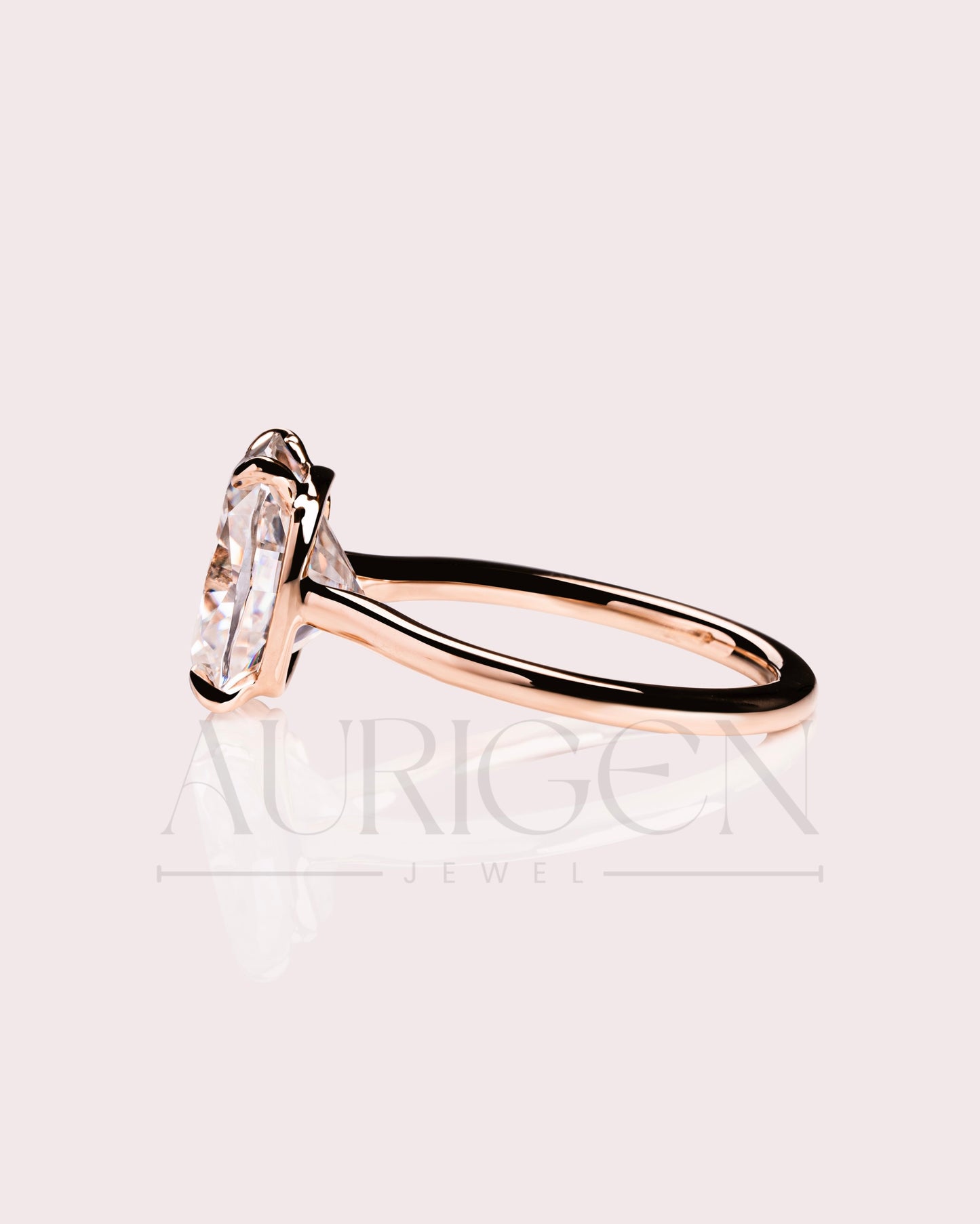 Cushion Cut Moissanite and Lab Grown Diamond Ring- Solitaire Ring in Solid Gold
