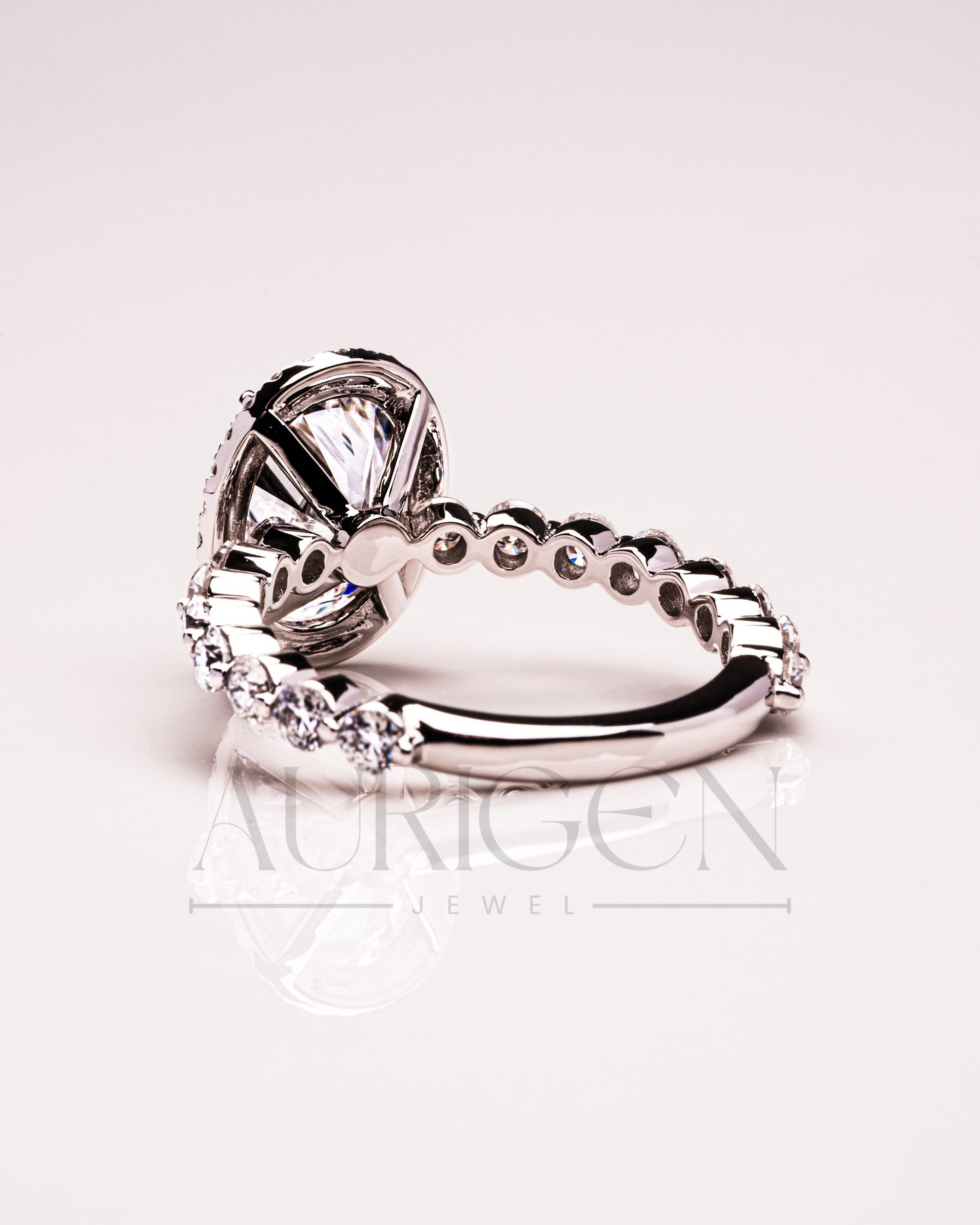 Sparkling Lab Grown and Moissanite Diamond Oval Cut Brilliant Halo Ring