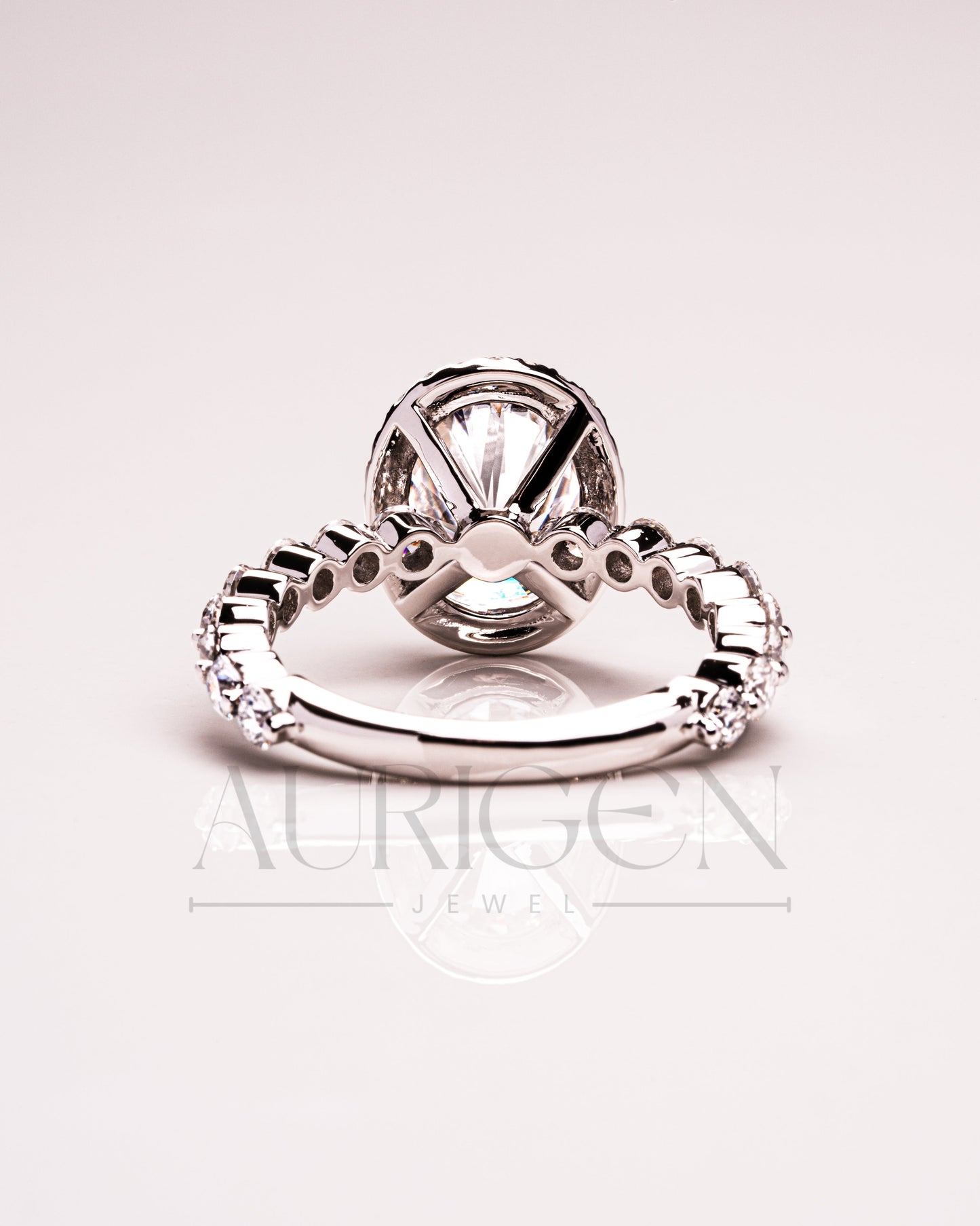 Sparkling Lab Grown and Moissanite Diamond Oval Cut Brilliant Halo Ring