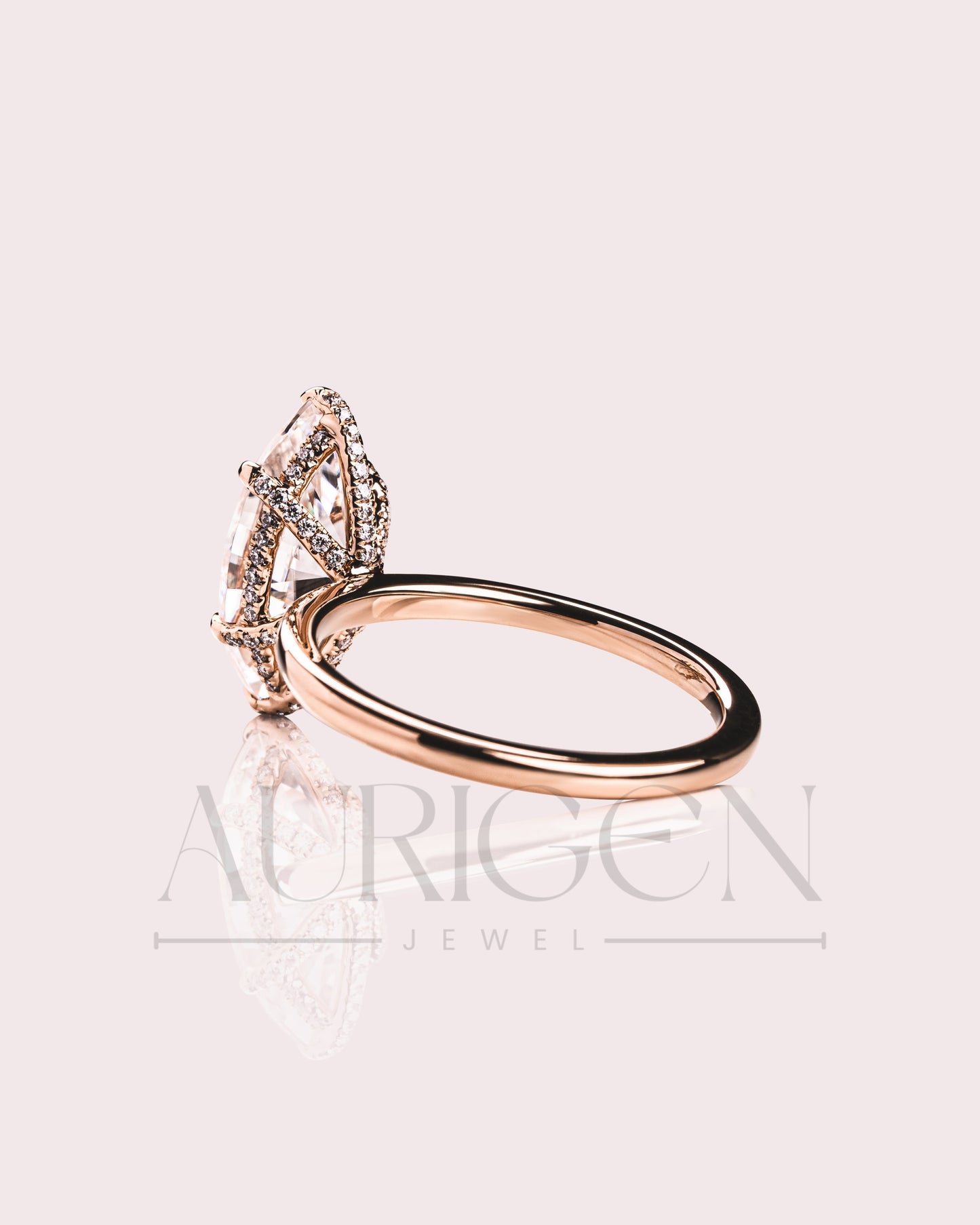 Elegant Marquise Cut Moissanite and Lab Grown Diamond Ring in 14k Yellow Gold