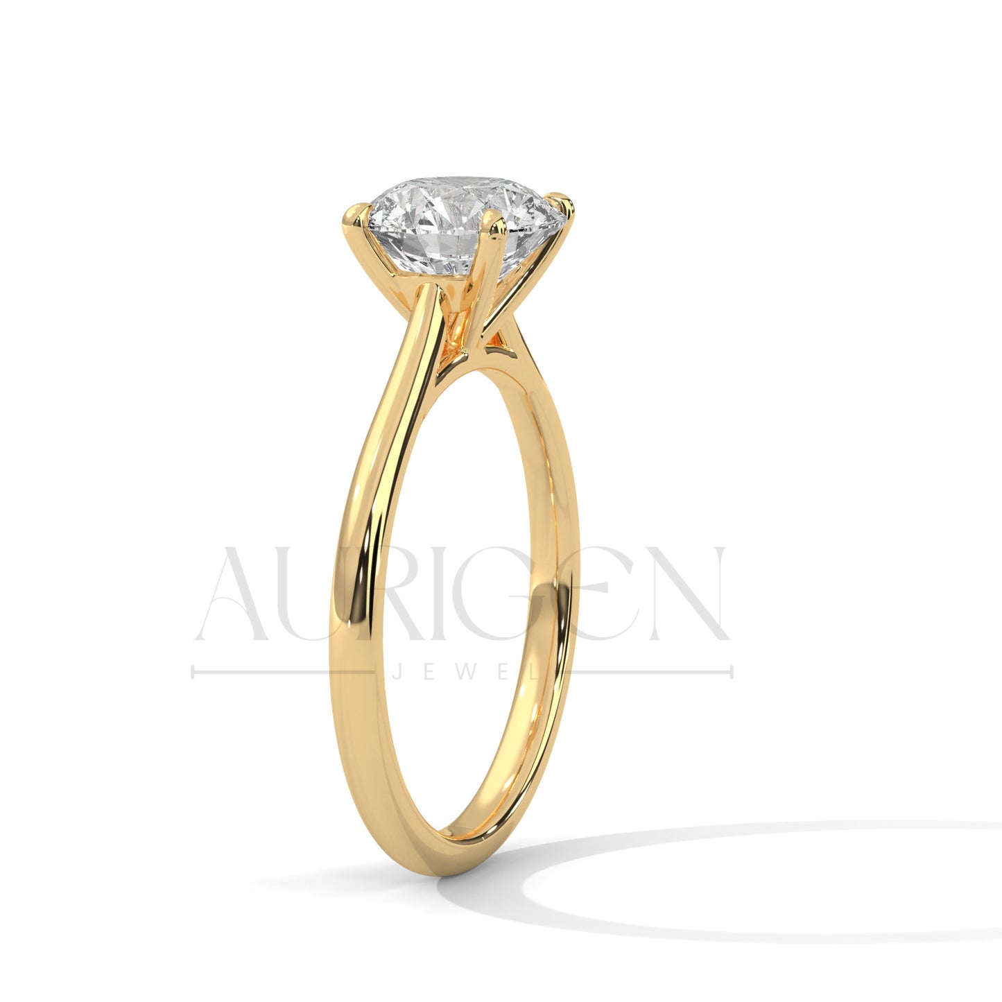 2 Ct Round Brilliant Solitaire Diamond Engagement Ring in 14K Solid Gold