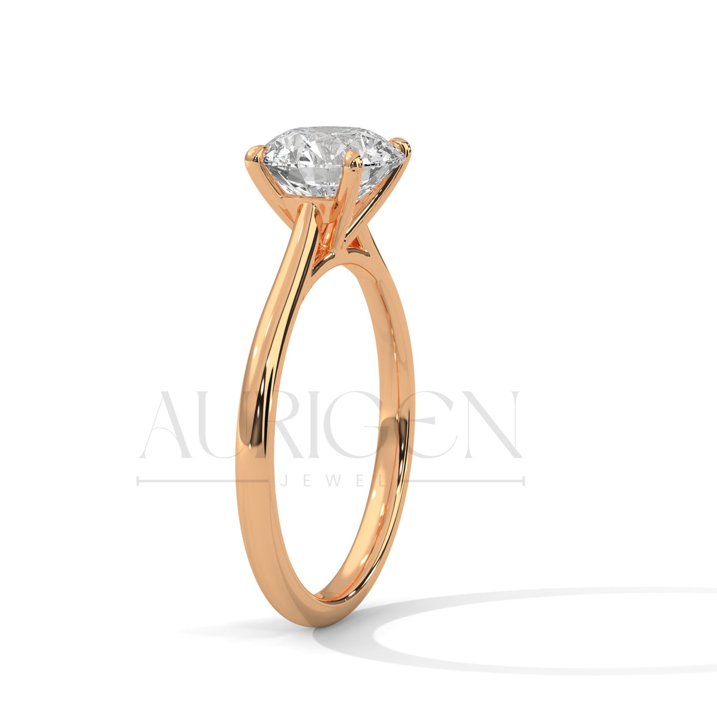 2 Ct Round Brilliant Solitaire Diamond Engagement Ring in 14K Solid Gold