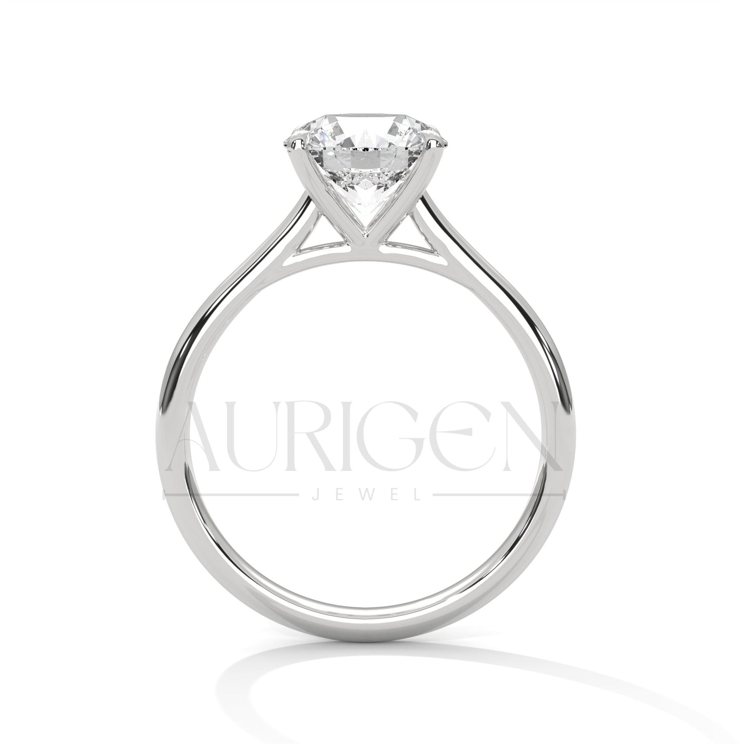 2 Ct Round Brilliant Solitaire Diamond Engagement Ring in 14K Solid Gold