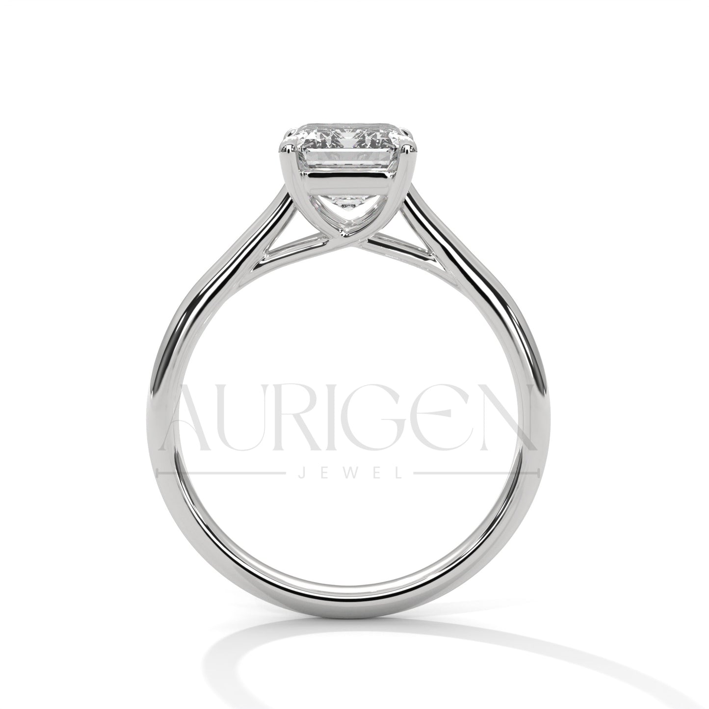 2 Ct Emerald Cut Solitaire Diamond Engagement Ring in 14K Solid Gold