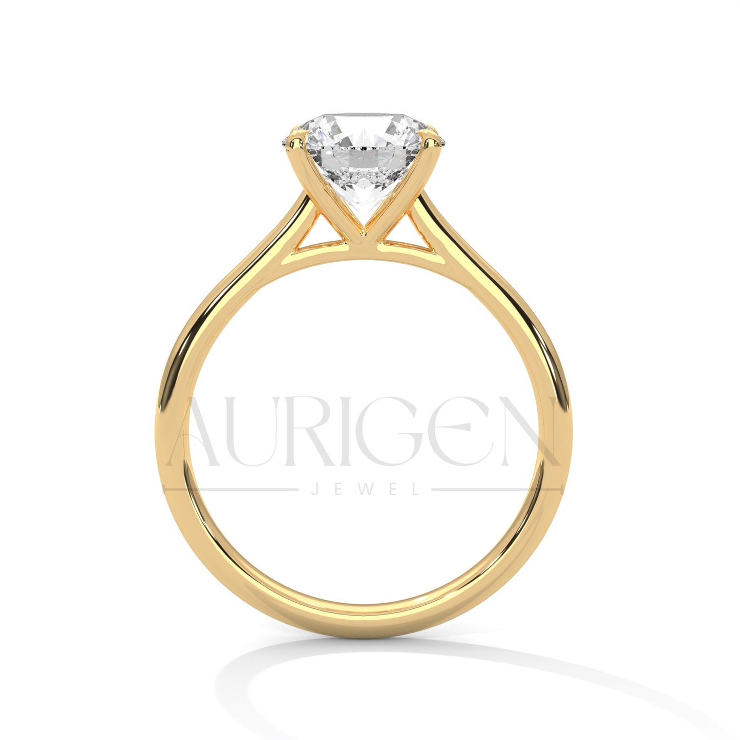 2 Ct Round Brilliant Solitaire Diamond Engagement Ring in 14K Solid Gold