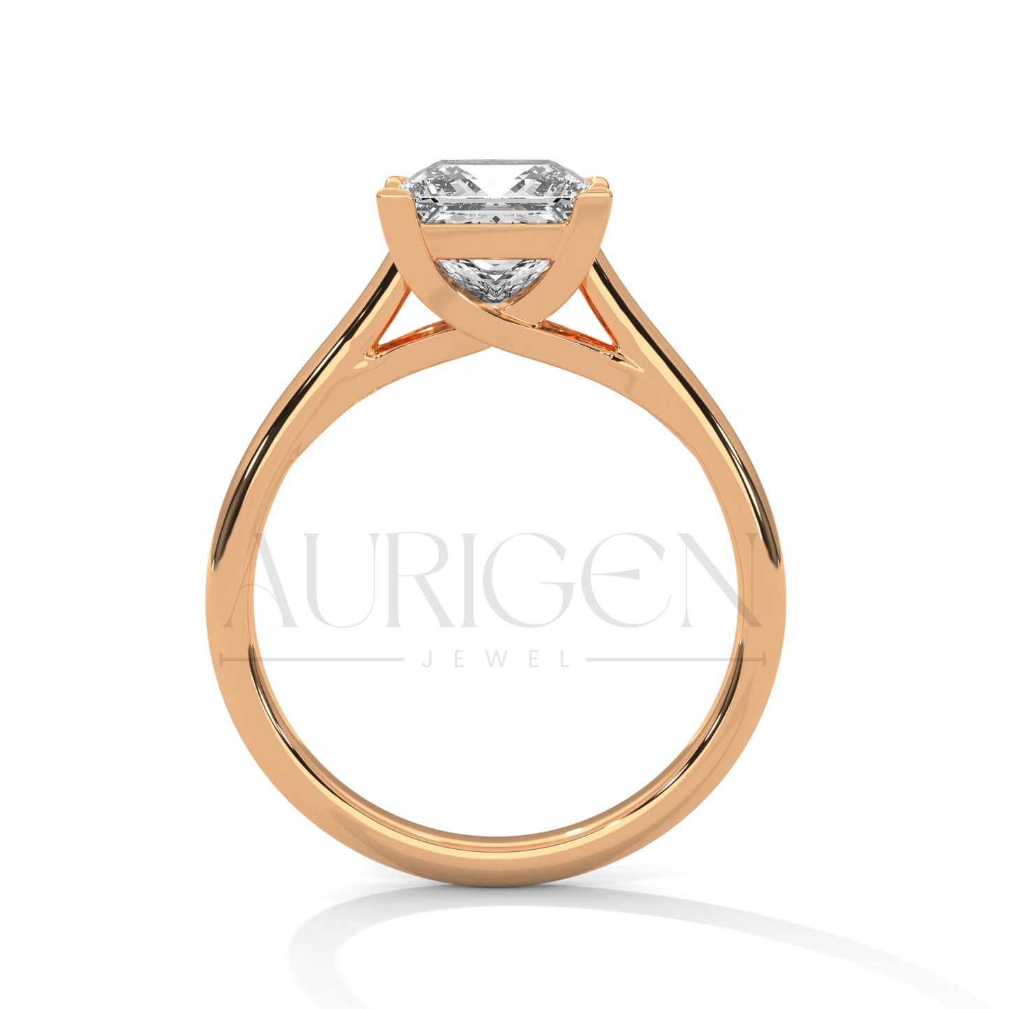 2 Ct Luxury Princess Cut Diamond Solitaire Ring in 14K Solid Gold