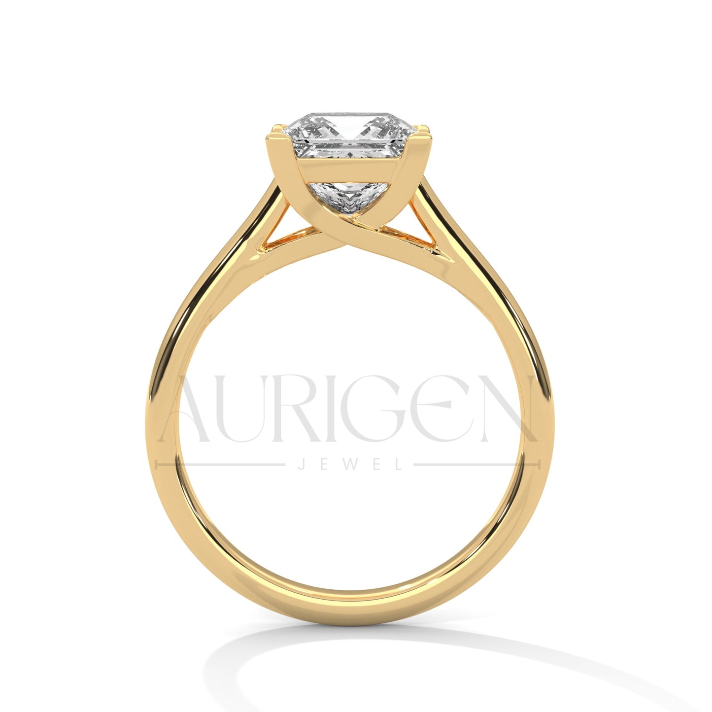 2 Ct Luxury Princess Cut Diamond Solitaire Ring in 14K Solid Gold