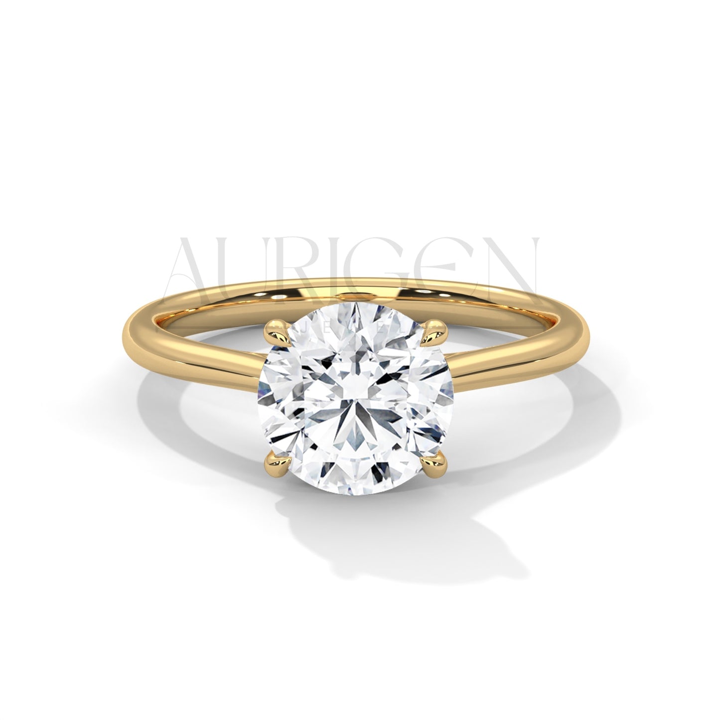 2 Ct Round Brilliant Solitaire Diamond Engagement Ring in 14K Solid Gold