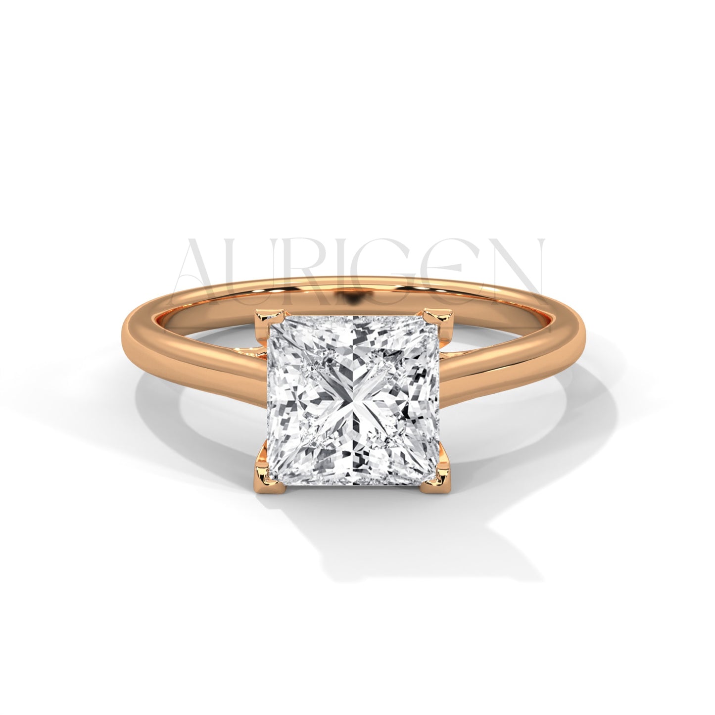 2 Ct Luxury Princess Cut Diamond Solitaire Ring in 14K Solid Gold