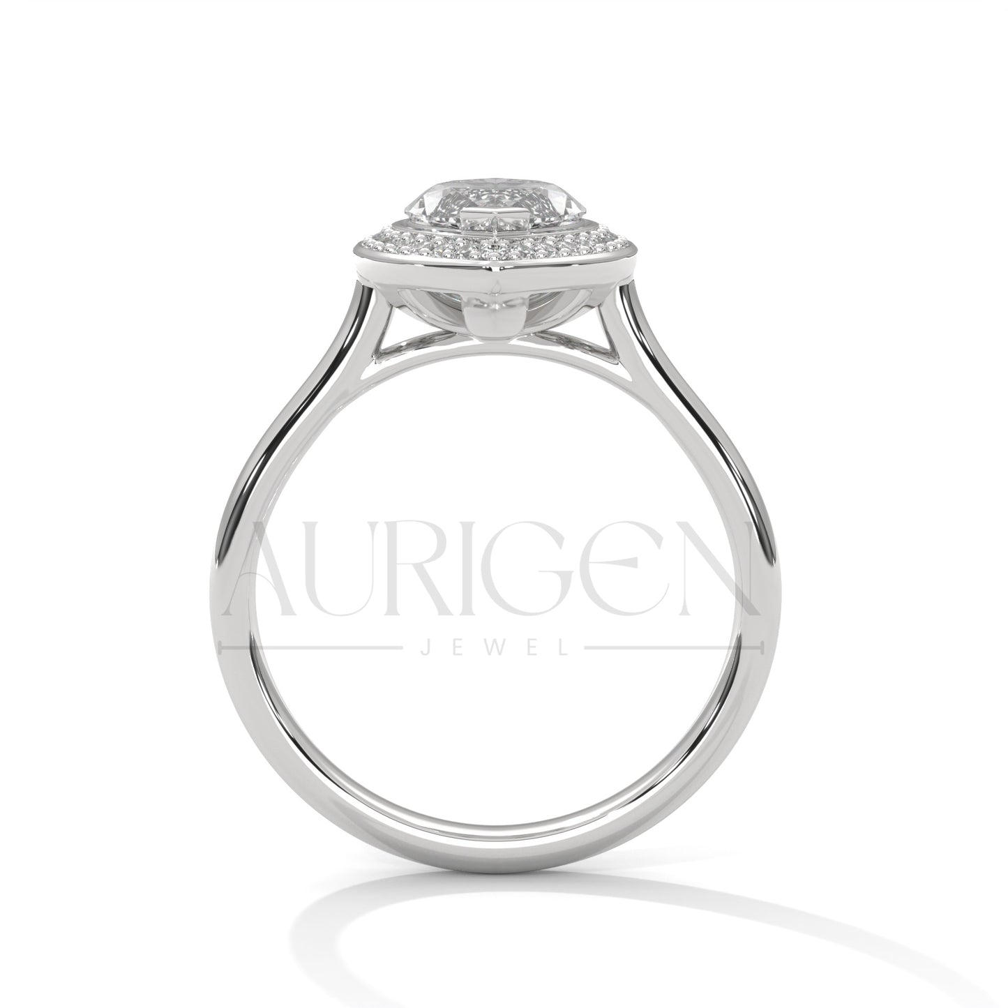 2 CT Marquise Engagement Ring with Bezel Halo 14K Solid Gold