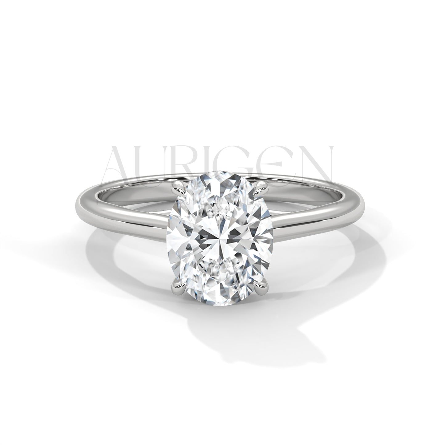 2 Ct Classic Oval Solitaire Diamond Ring in 14K Solid Gold