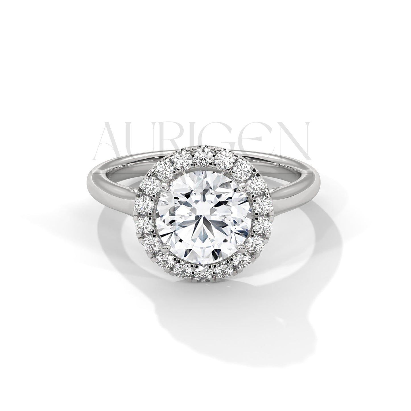 Brilliant Round Cut Solitaire Halo Diamond Engagement Ring 14K Solid Gold Ring