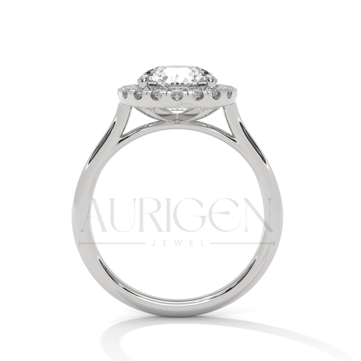 Brilliant Round Cut Solitaire Halo Diamond Engagement Ring 14K Solid Gold Ring