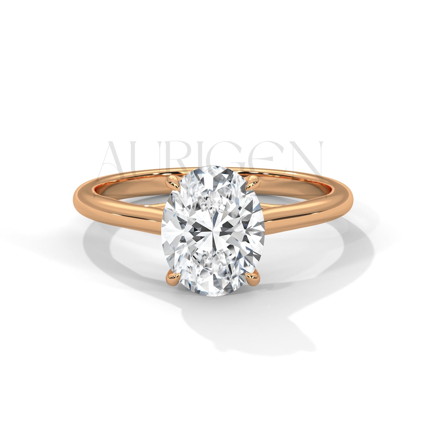 2 Ct Classic Oval Solitaire Diamond Ring in 14K Solid Gold
