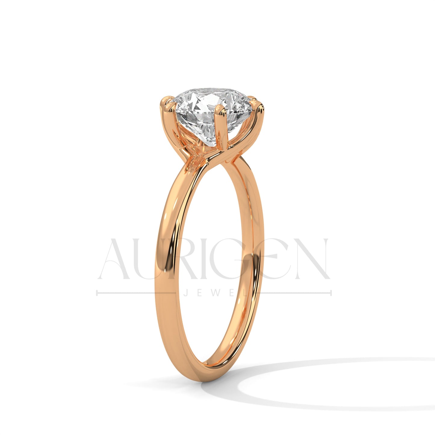 Round Brilliant Cut Solitaire Engagement Ring in Classic 6-Prong Yellow Gold