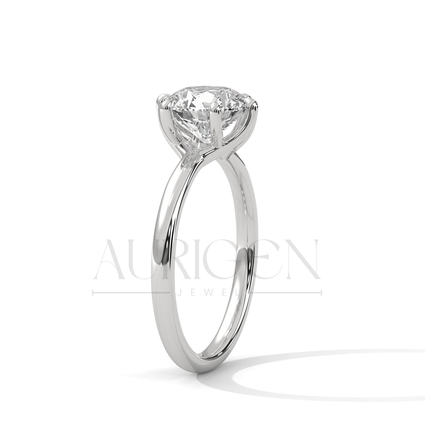 Round Brilliant Cut Solitaire Engagement Ring in Classic 6-Prong Yellow Gold