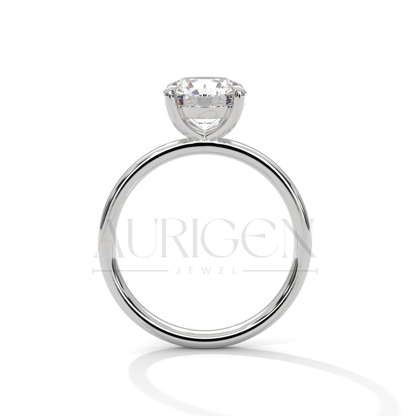 Simple and Stunning Round Cut Moissanite Ring in 14K Solid Gold