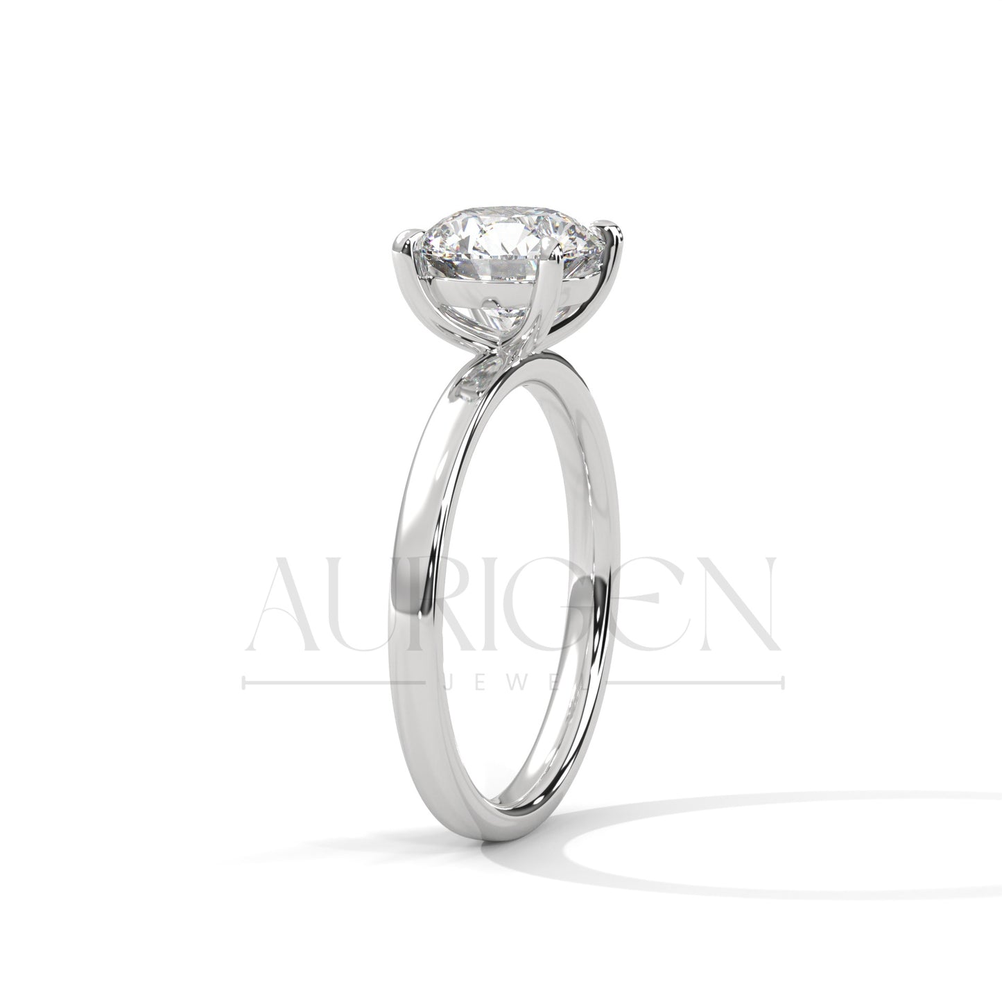 Simple and Stunning Round Cut Moissanite Ring in 14K Solid Gold