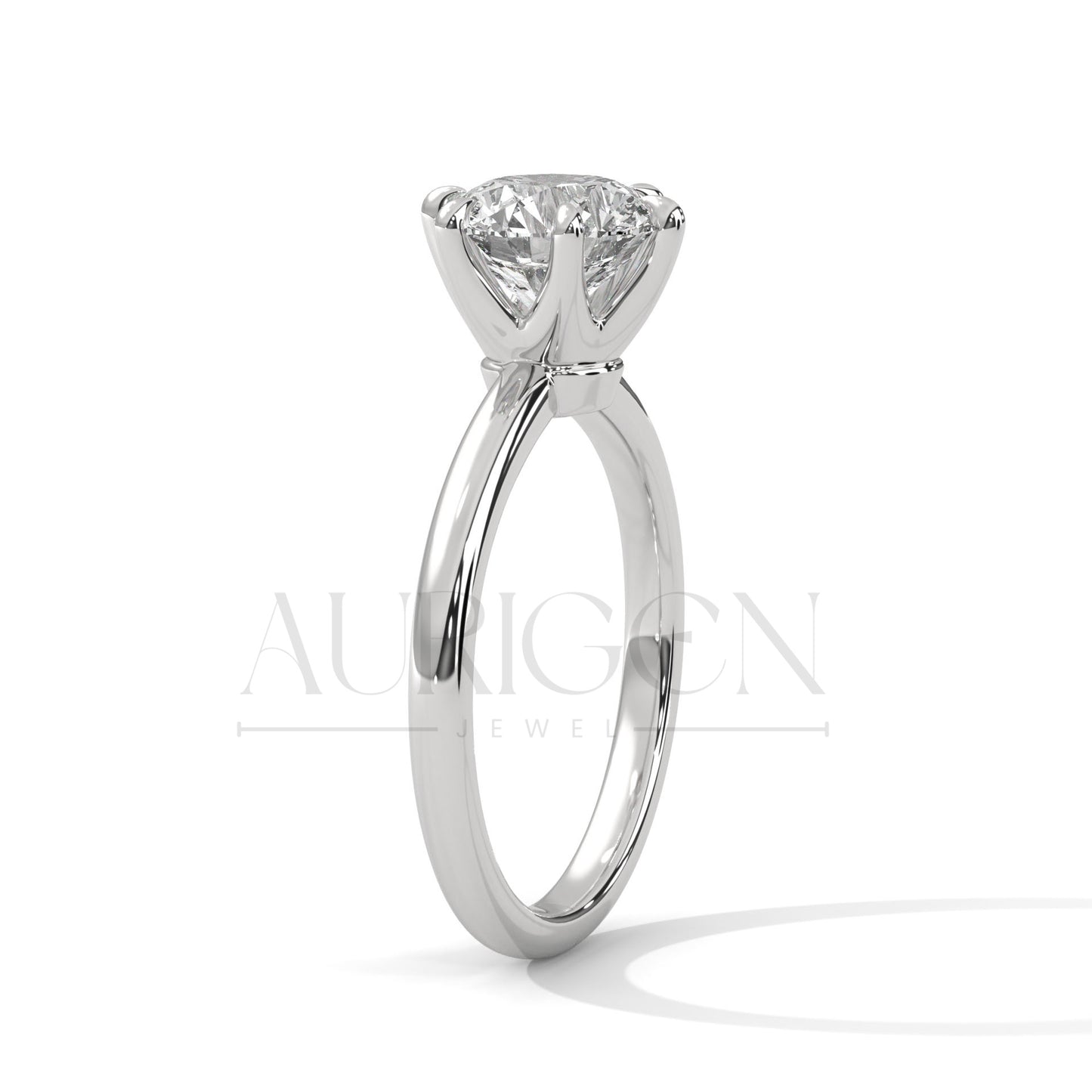 Classic 6-Prong Set 2.00 CT Round Cut Solitaire Engagement Ring in 14K Solid Gold