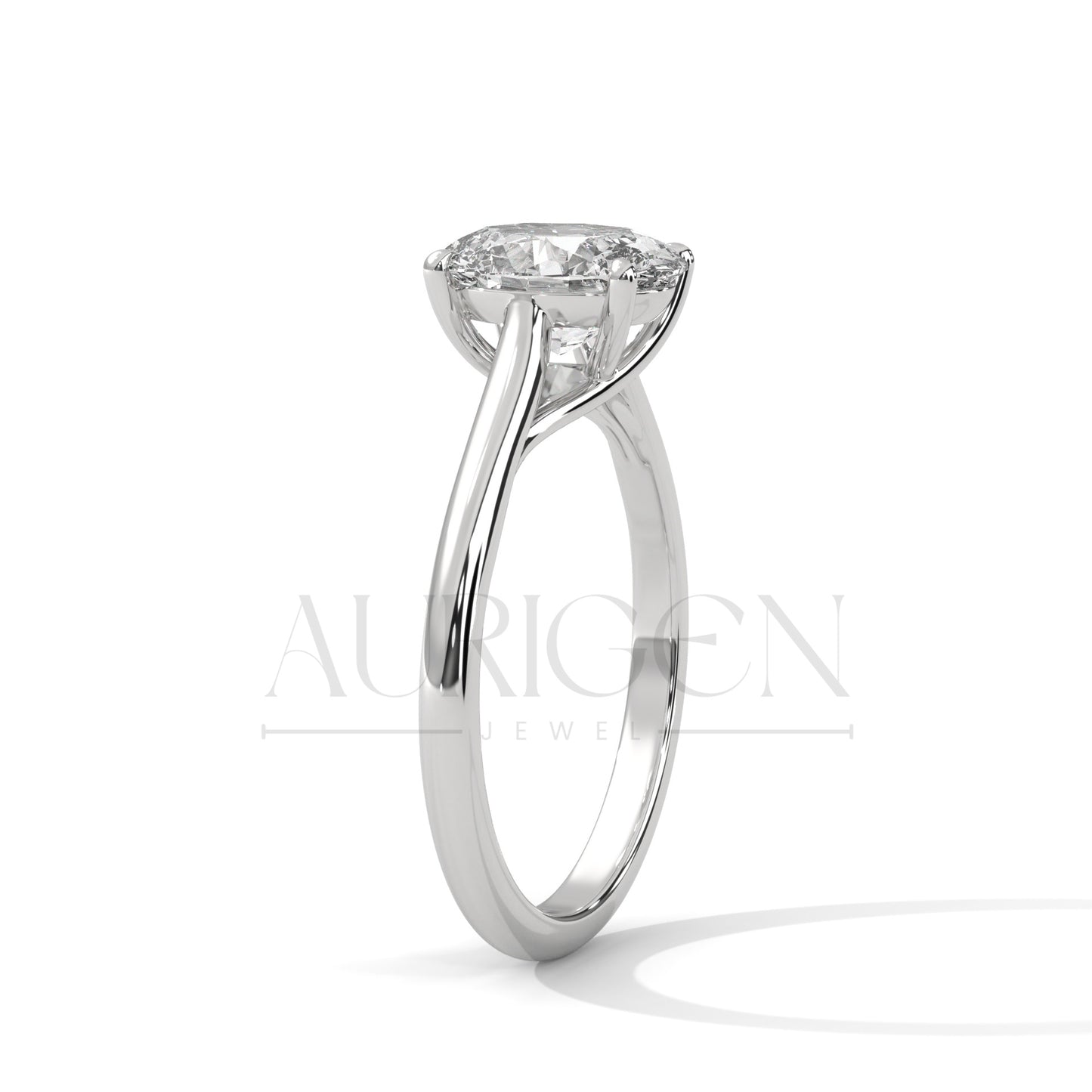 2 Ct Classic Oval Solitaire Diamond Ring in 14K Solid Gold