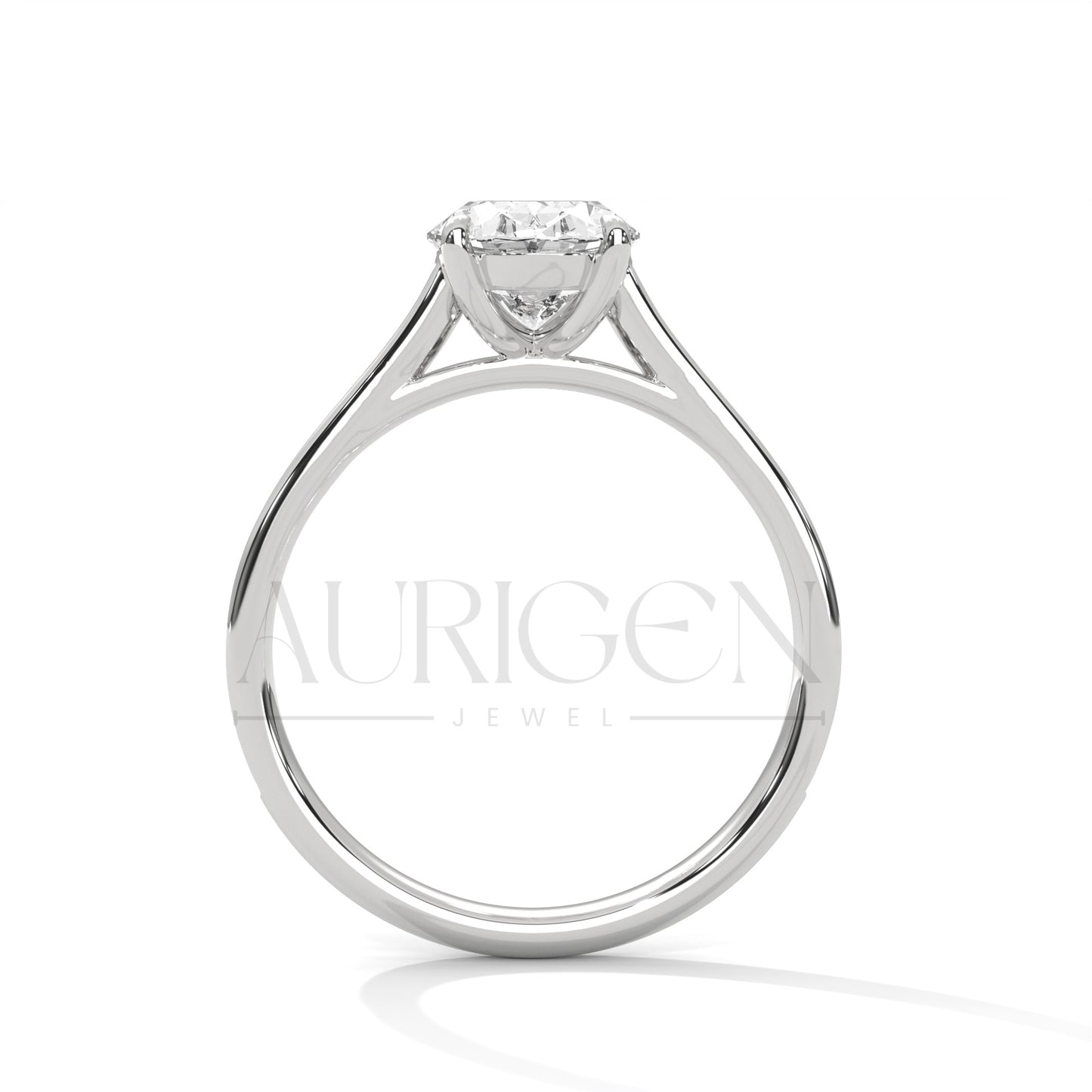 2 Ct Oval Cut Diamond Solitaire Ring with Pave Band in 14K Solid Gold Ring