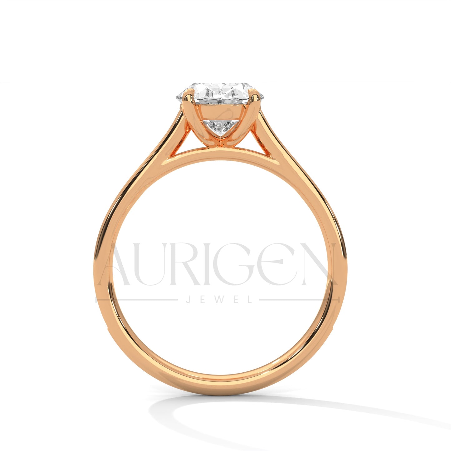 2 Ct Oval Cut Diamond Solitaire Ring with Pave Band in 14K Solid Gold Ring