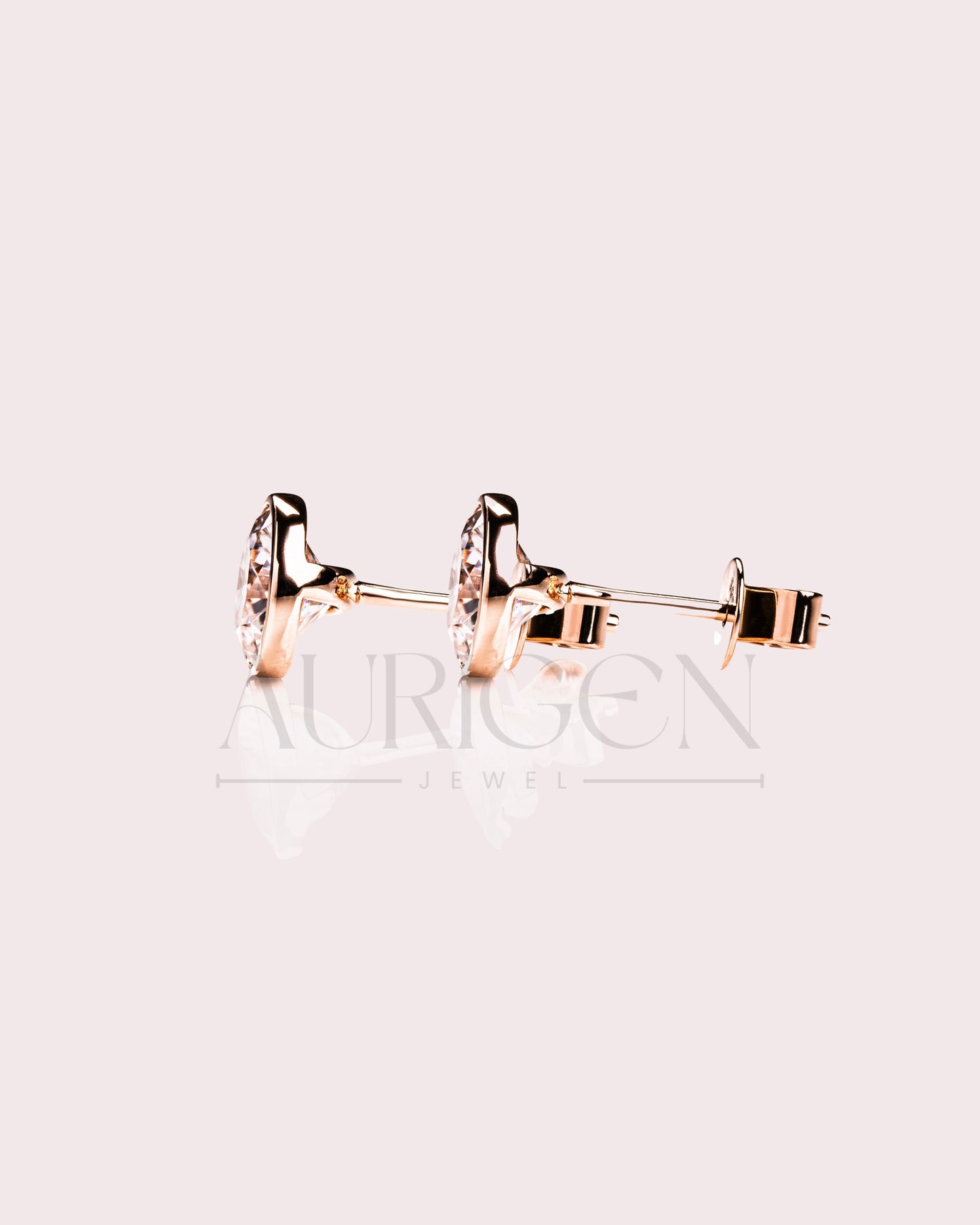 Brilliant Round Cut Bezel Setting Moissanite and Lab Grown Diamond Earrings