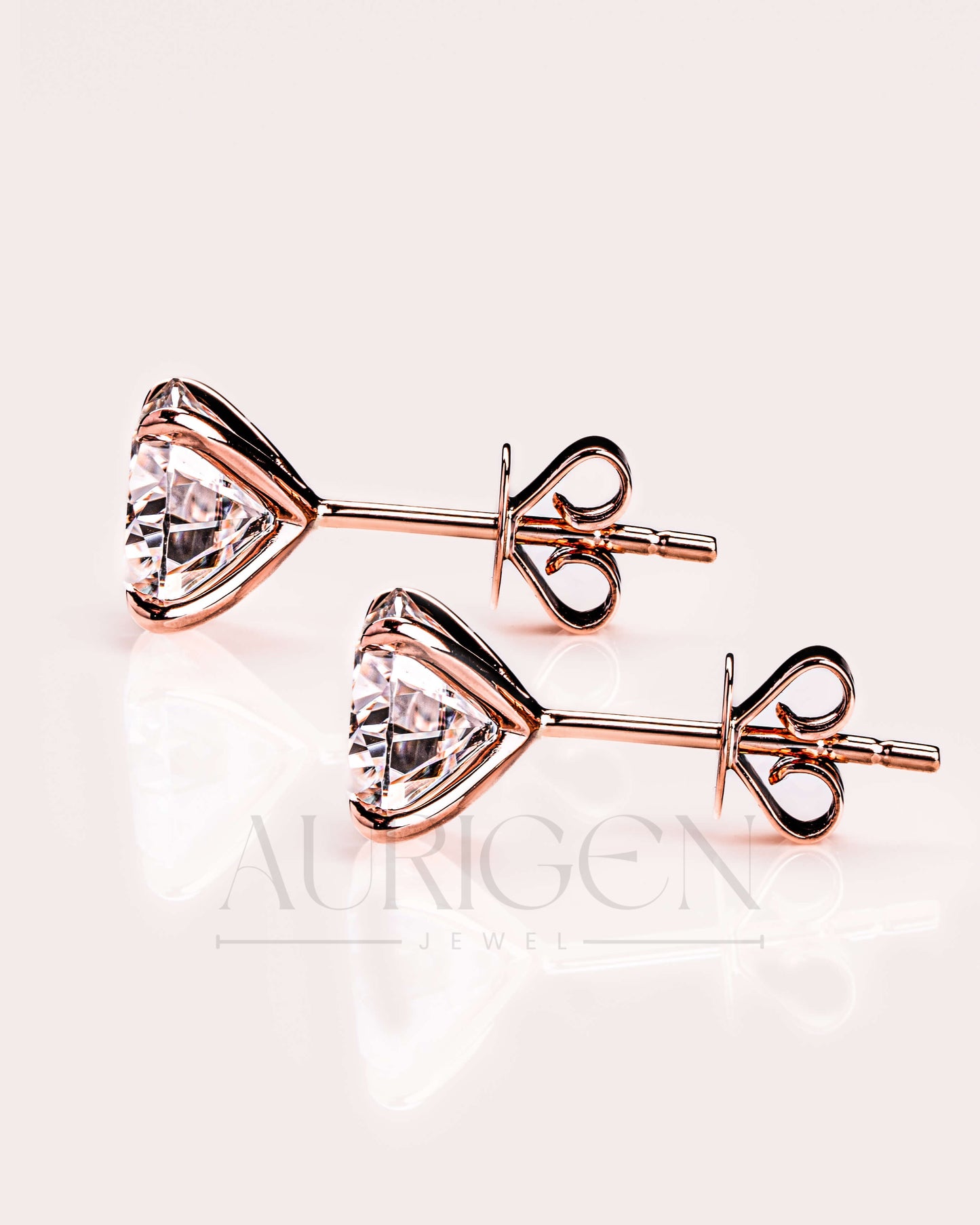 Stunning Round Cut Moissanite and Lab Grown Diamond Stud Earrings