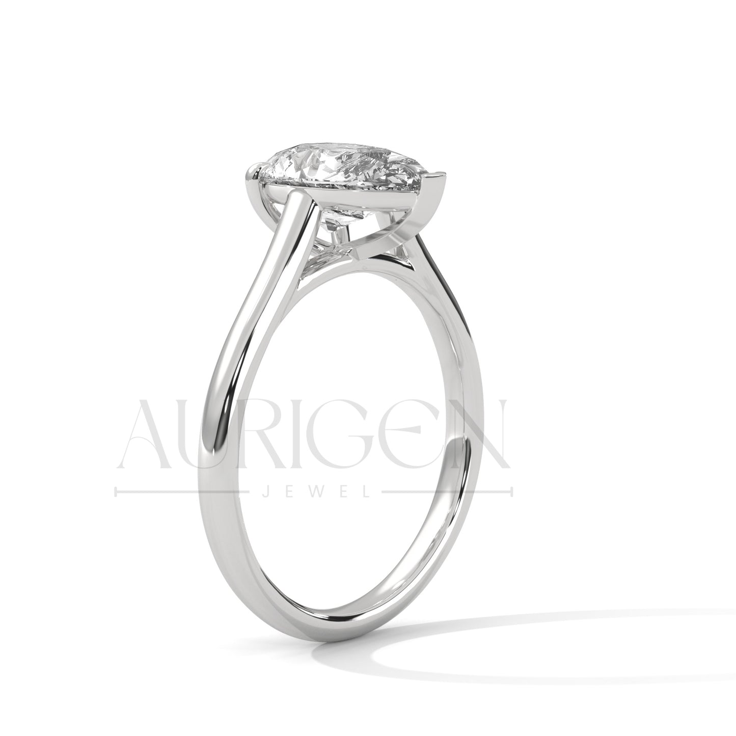 2 Ct Solitaire Pear Shaped Diamond Ring in Classic 14K Solid Gold