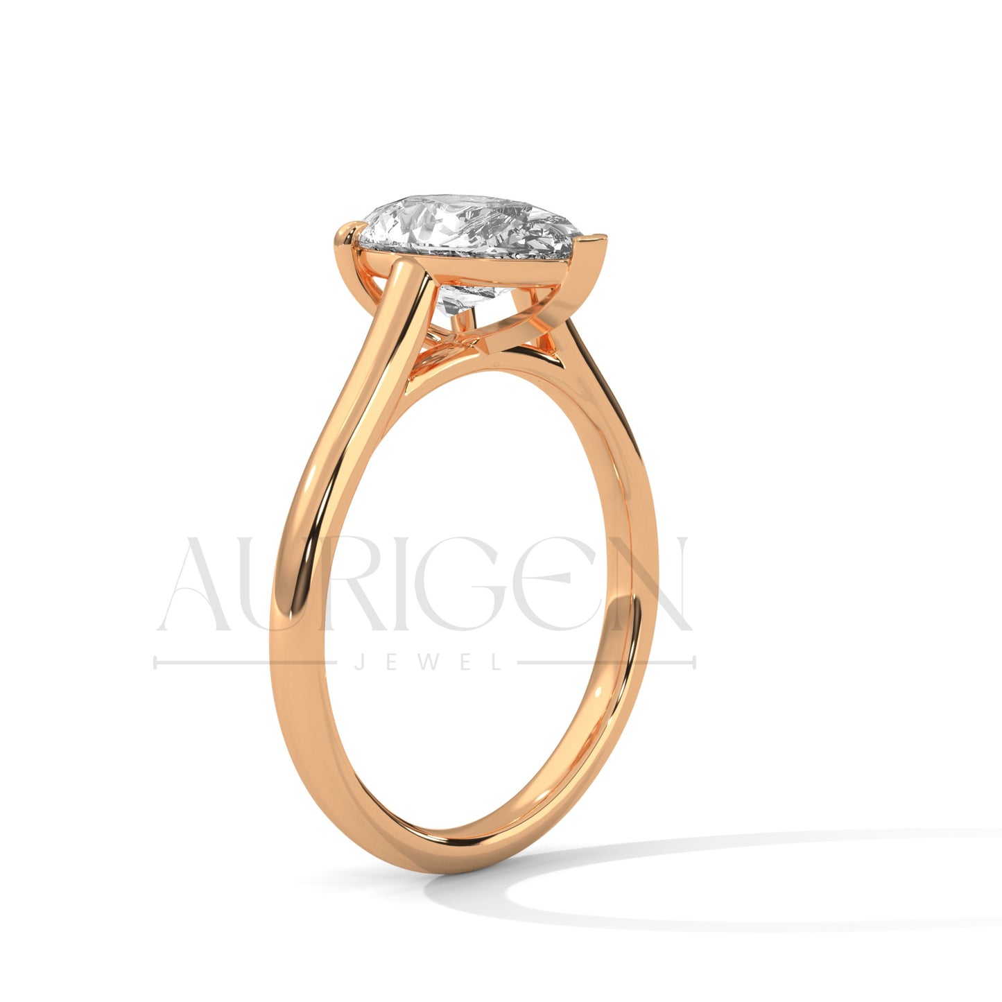 2 Ct Solitaire Pear Shaped Diamond Ring in Classic 14K Solid Gold
