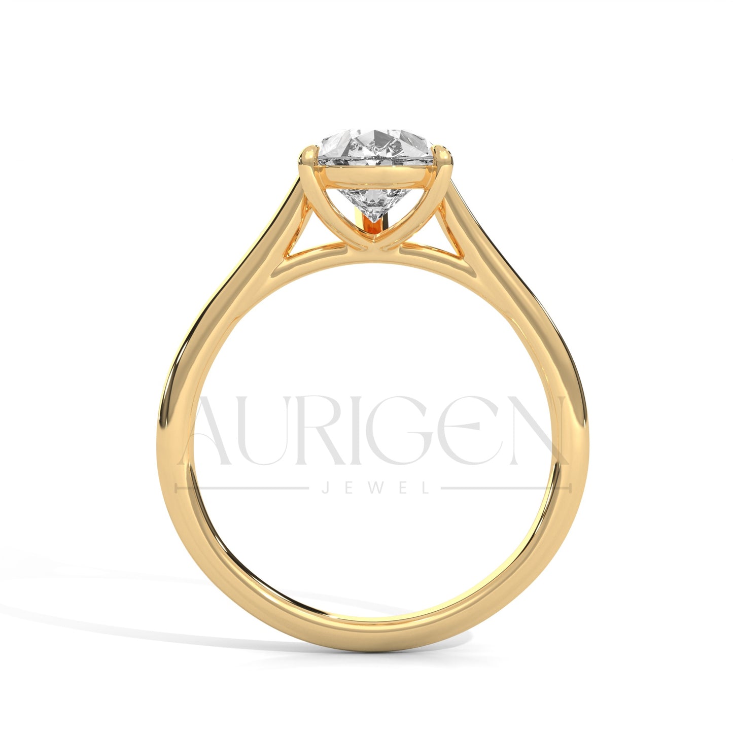 2 Ct Solitaire Pear Shaped Diamond Ring in Classic 14K Solid Gold
