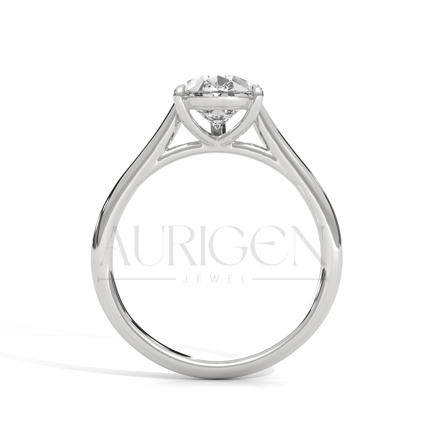2 Ct Solitaire Pear Shaped Diamond Ring in Classic 14K Solid Gold