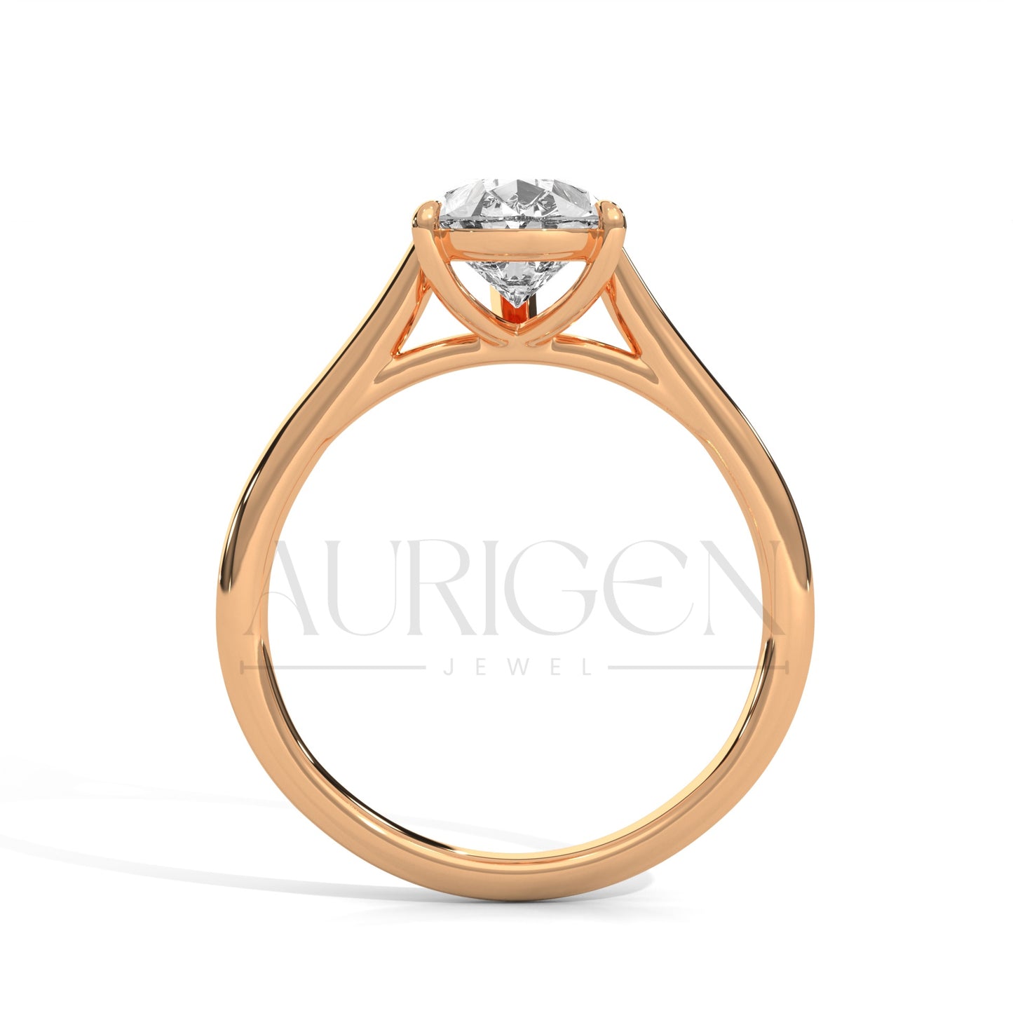 2 Ct Solitaire Pear Shaped Diamond Ring in Classic 14K Solid Gold