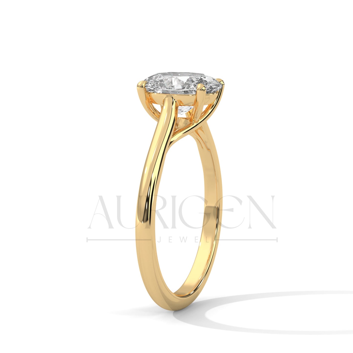 2 Ct Classic Oval Solitaire Diamond Ring in 14K Solid Gold