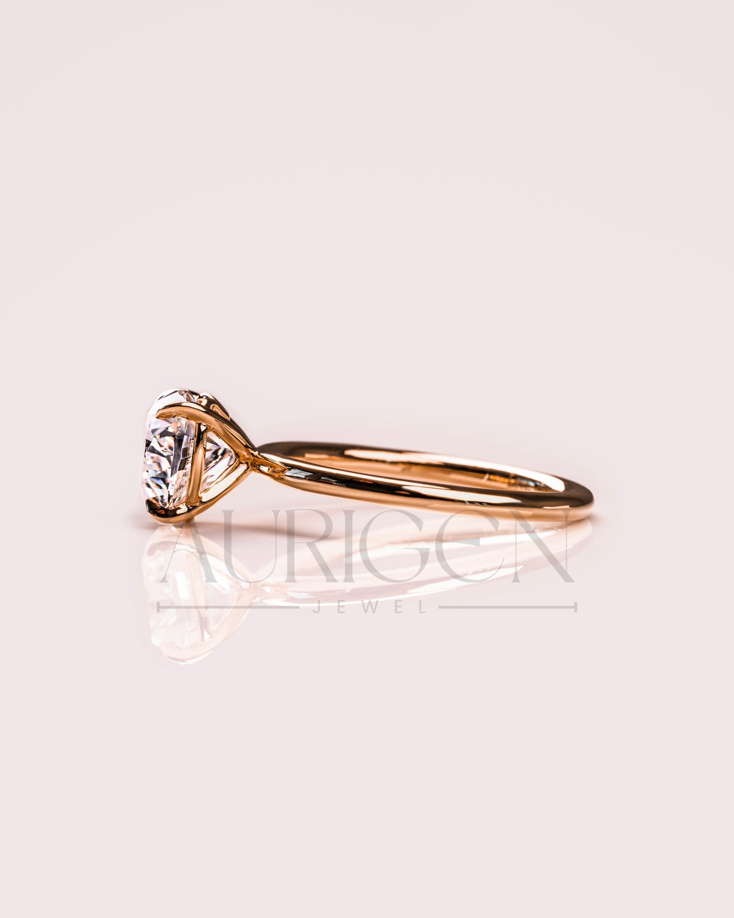 Solitaire Heart Cut Moissanite and Lab Grown Diamond Engagement Ring