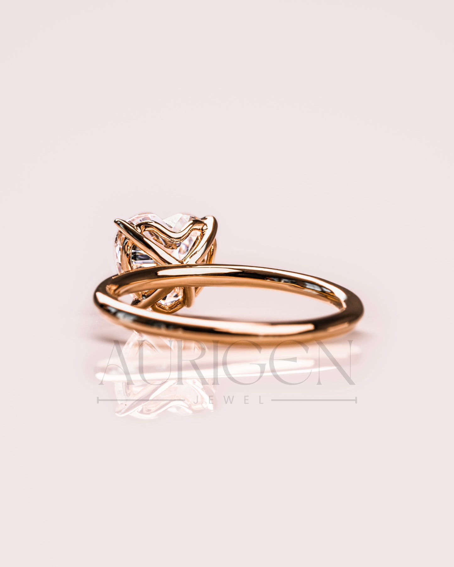 Solitaire Heart Cut Moissanite and Lab Grown Diamond Engagement Ring