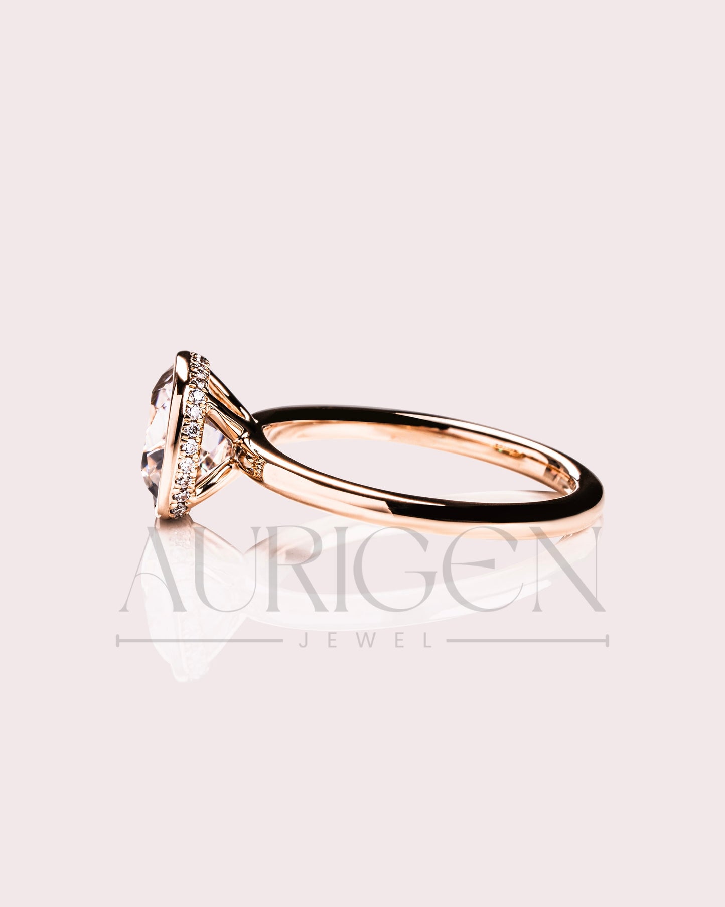 Elegant 2ct Cushion Cut Moissanite and Lab Grown Bezel Set Ring - 14K Solid Gold